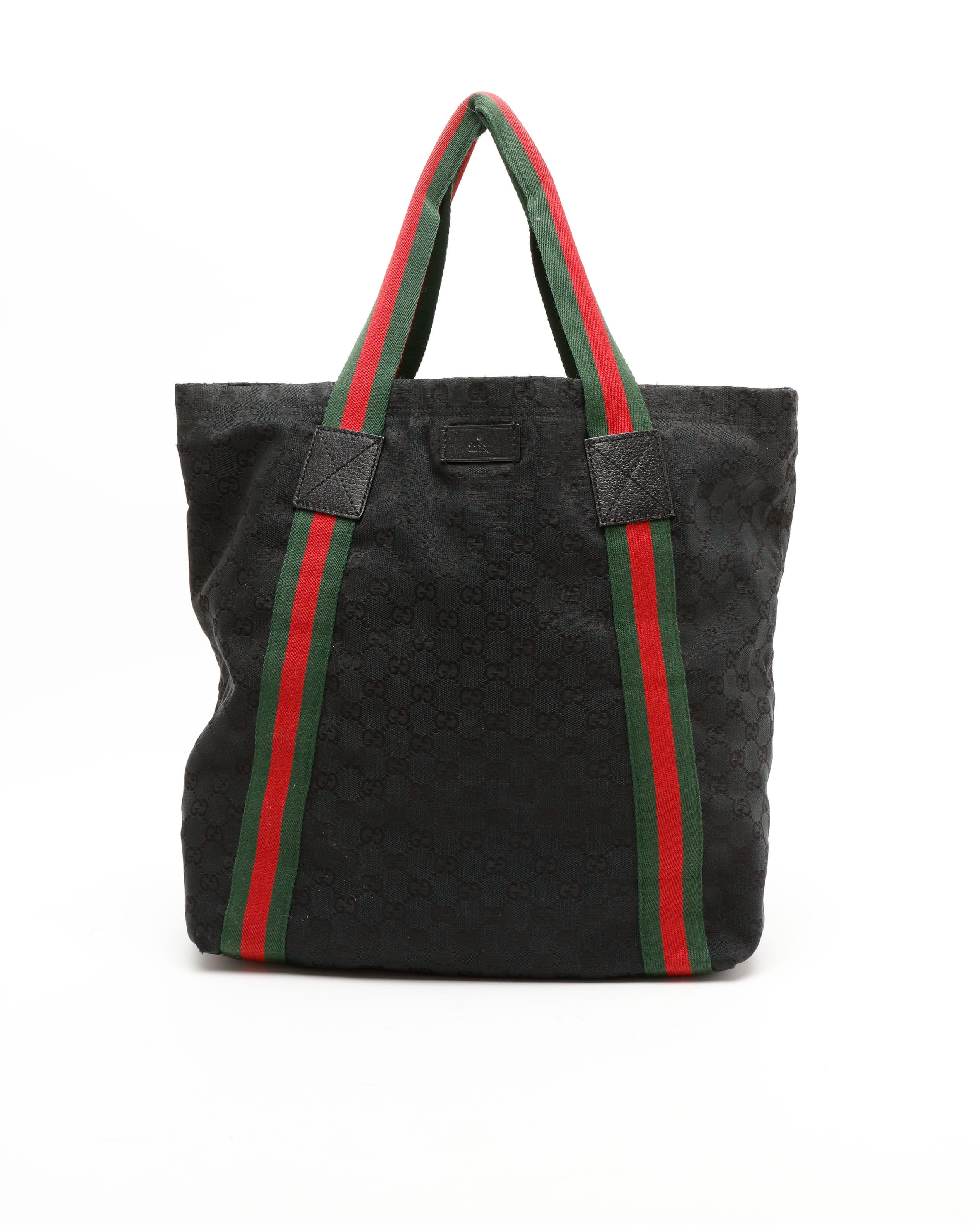 Gucci Gg Sherry Line Tote Bag In Black