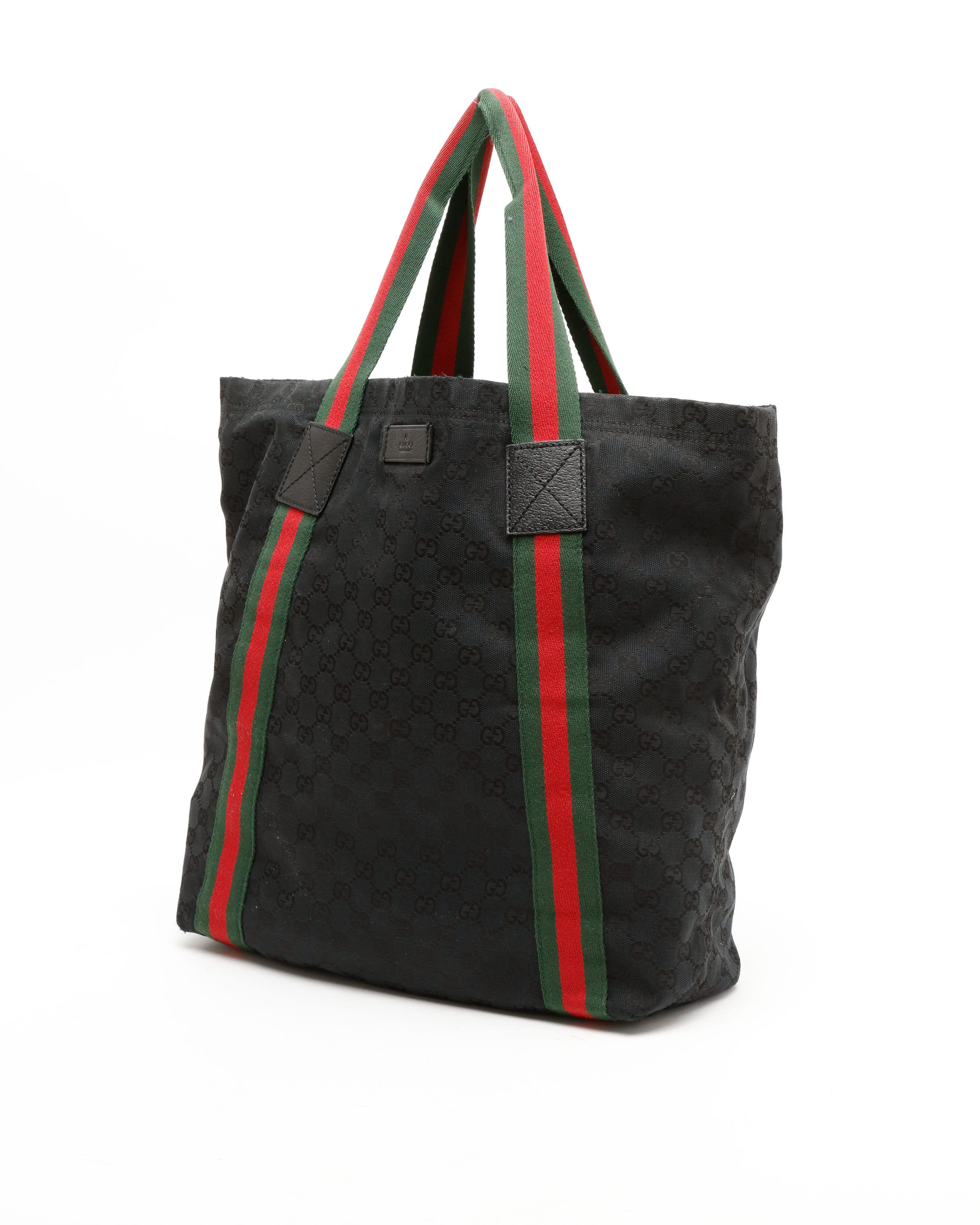 Gucci Gg Sherry Line Tote Bag In Black