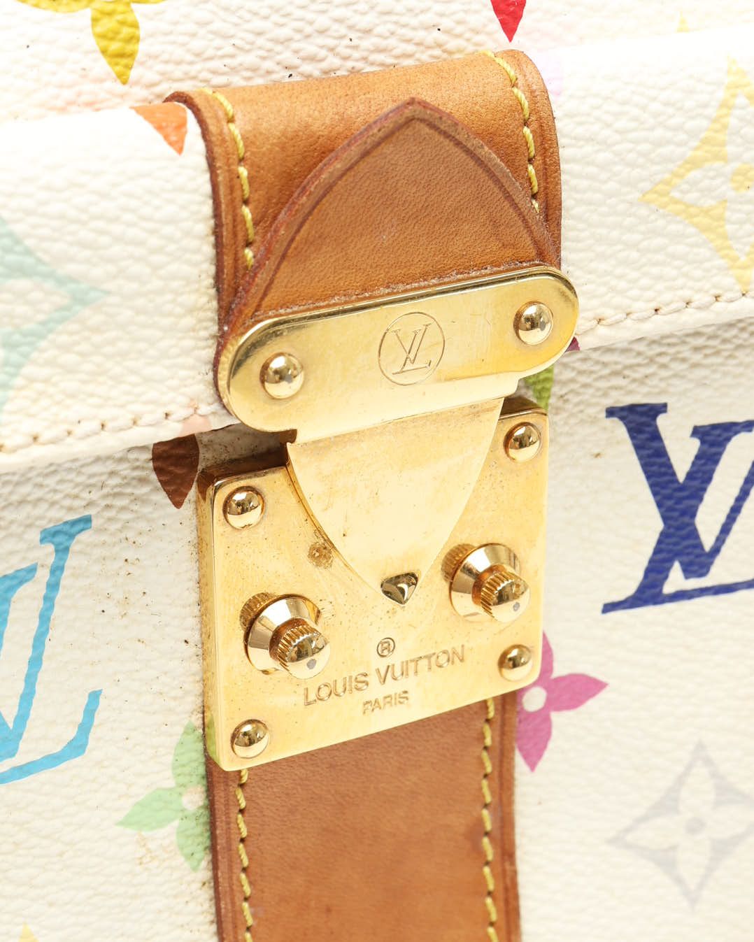 Pre-owned Louis Vuitton Murakami Speedy 30 Bag In White