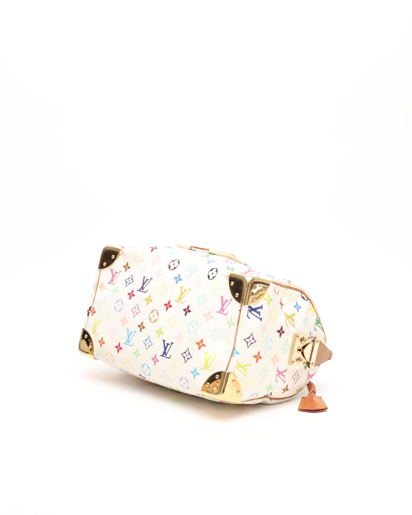Pre-owned Louis Vuitton Murakami Speedy 30 Bag In White
