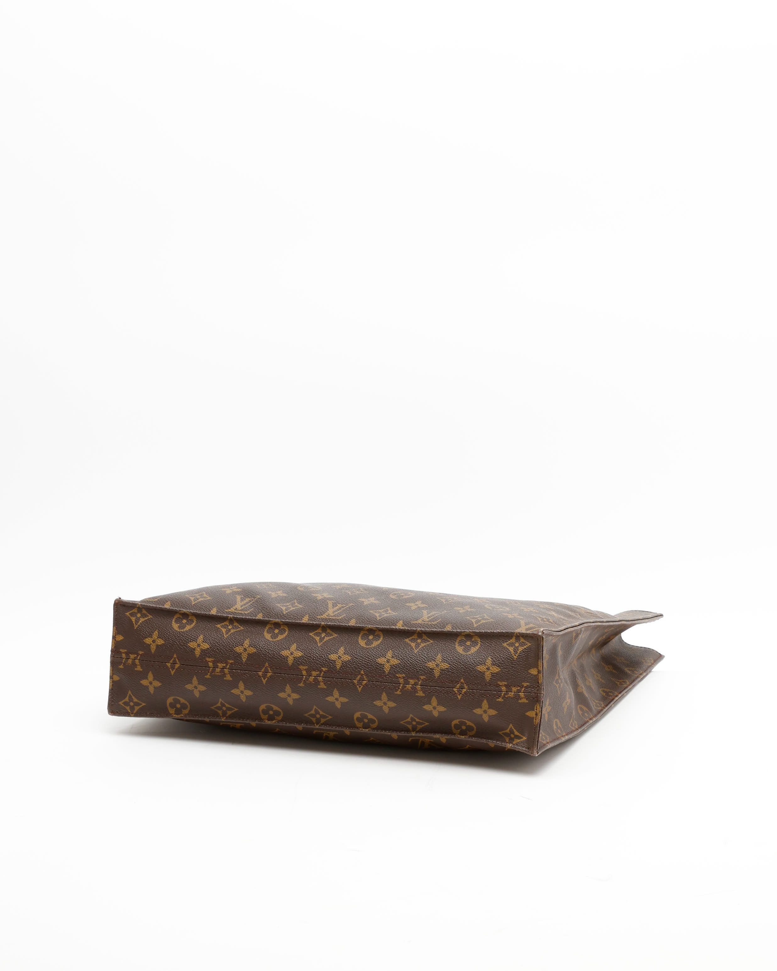 Pre-owned Louis Vuitton Monogram Sac Plat Tote Bag In Brown