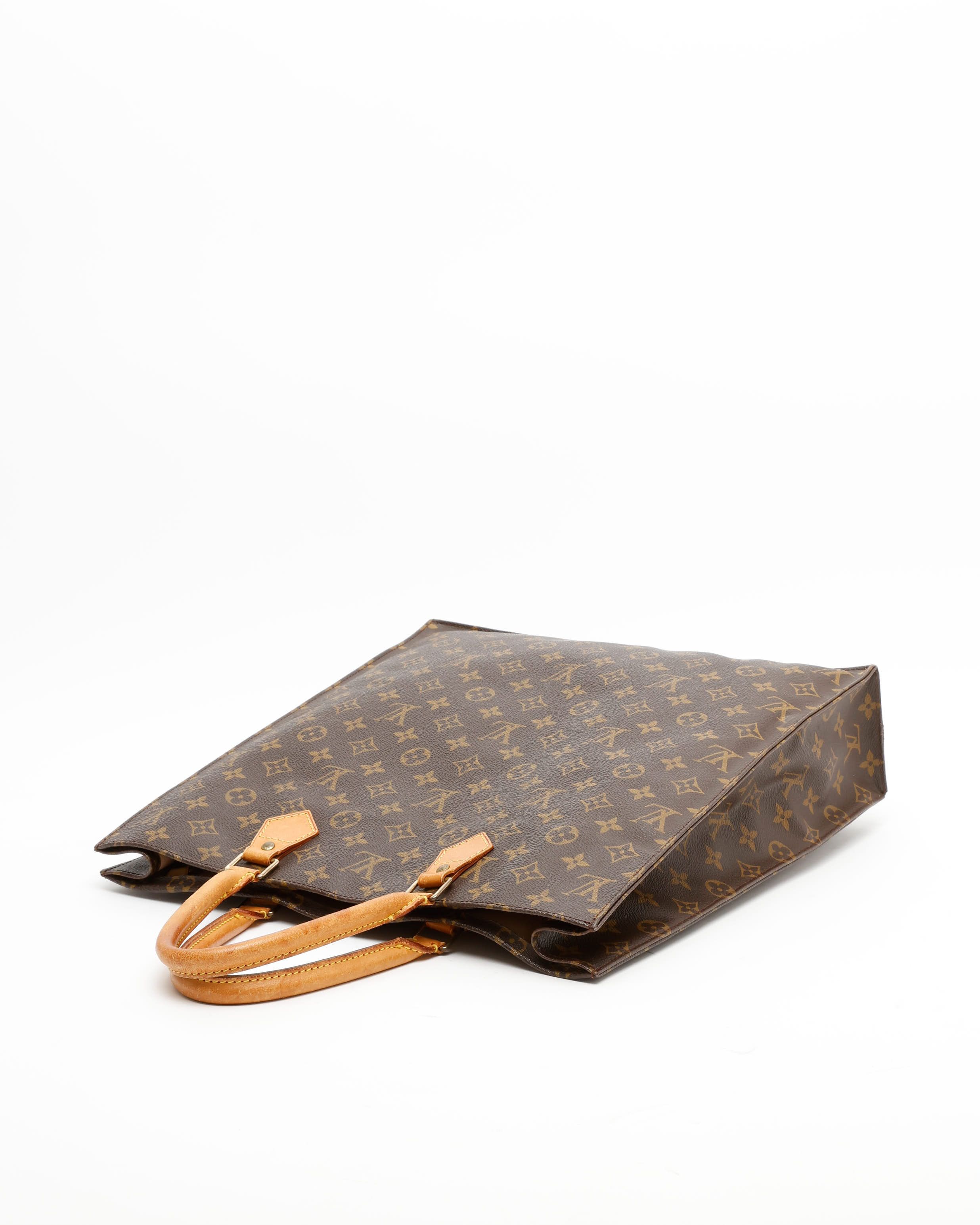 Pre-owned Louis Vuitton Monogram Sac Plat Tote Bag In Brown