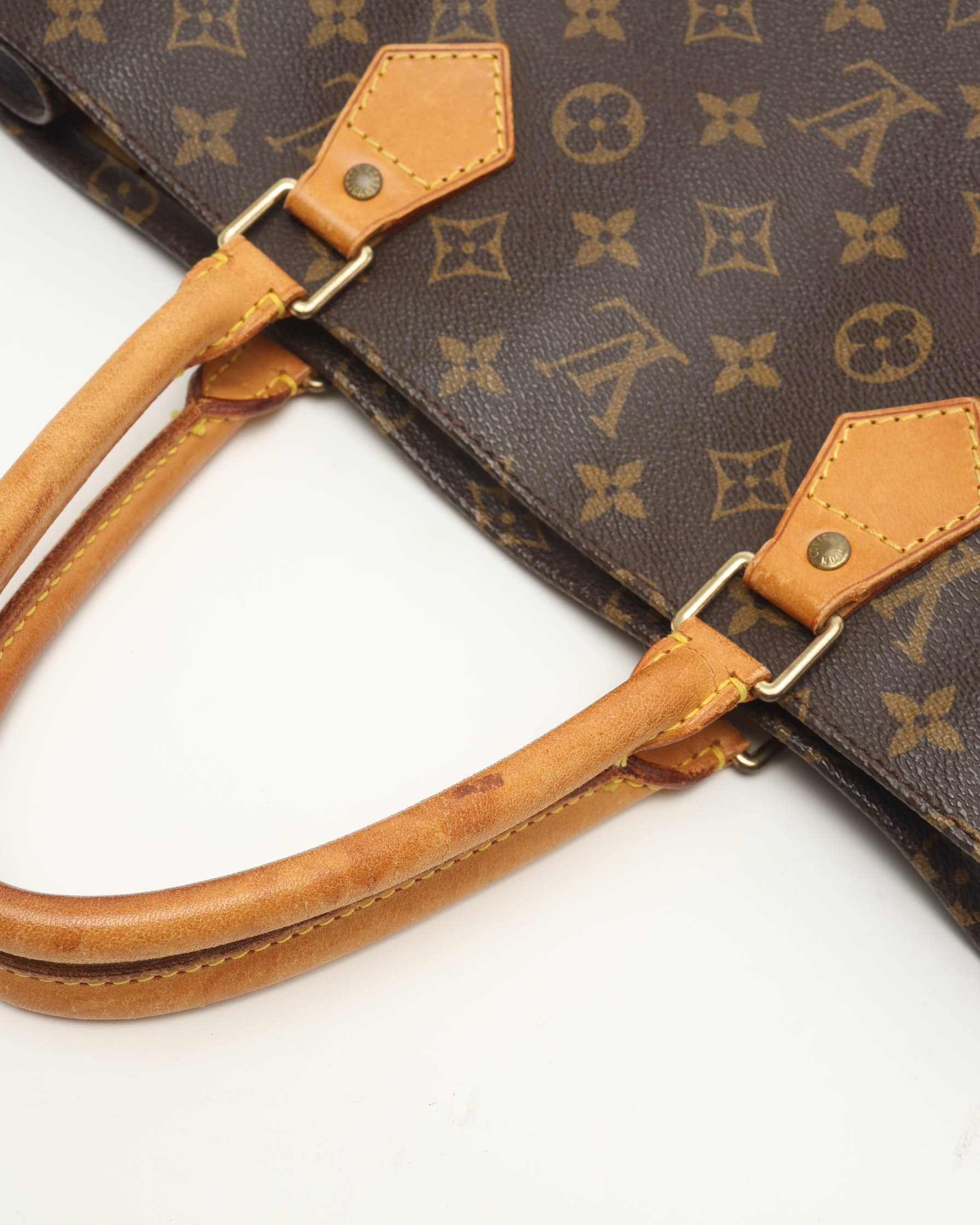 Pre-owned Louis Vuitton Monogram Sac Plat Tote Bag In Brown