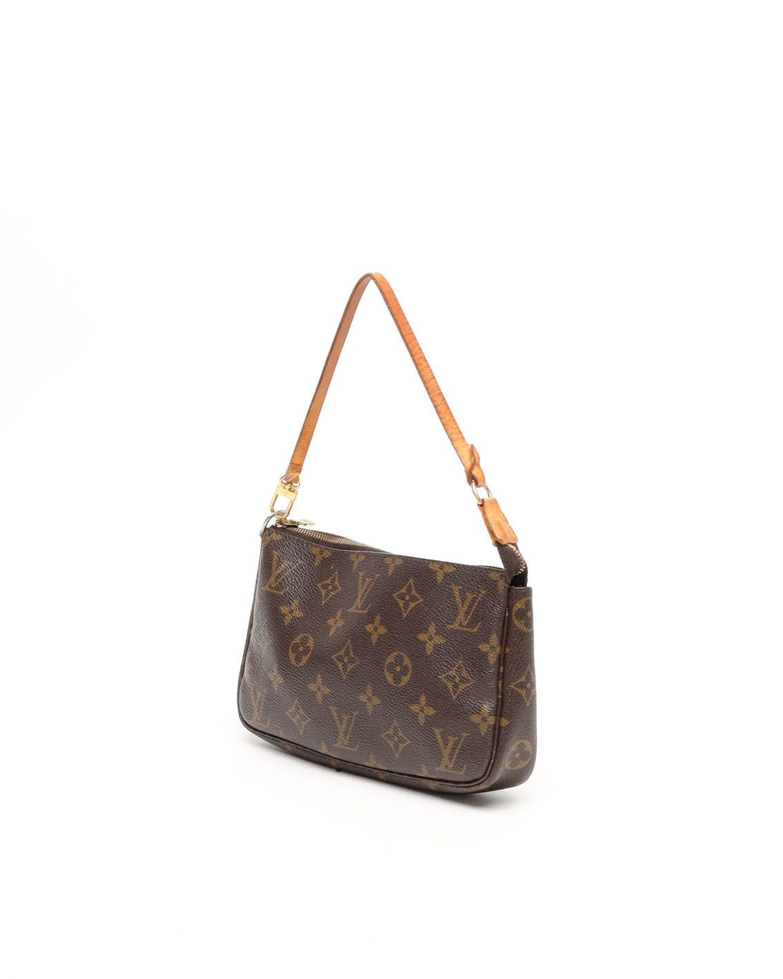 Pre-owned Louis Vuitton Monogram Pochette Accessoires Bag In Brown
