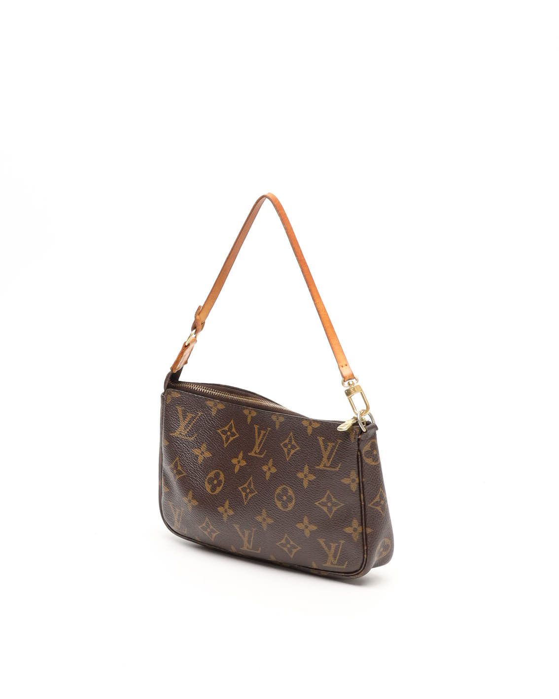 Pre-owned Louis Vuitton Monogram Pochette Accessoires Bag In Brown