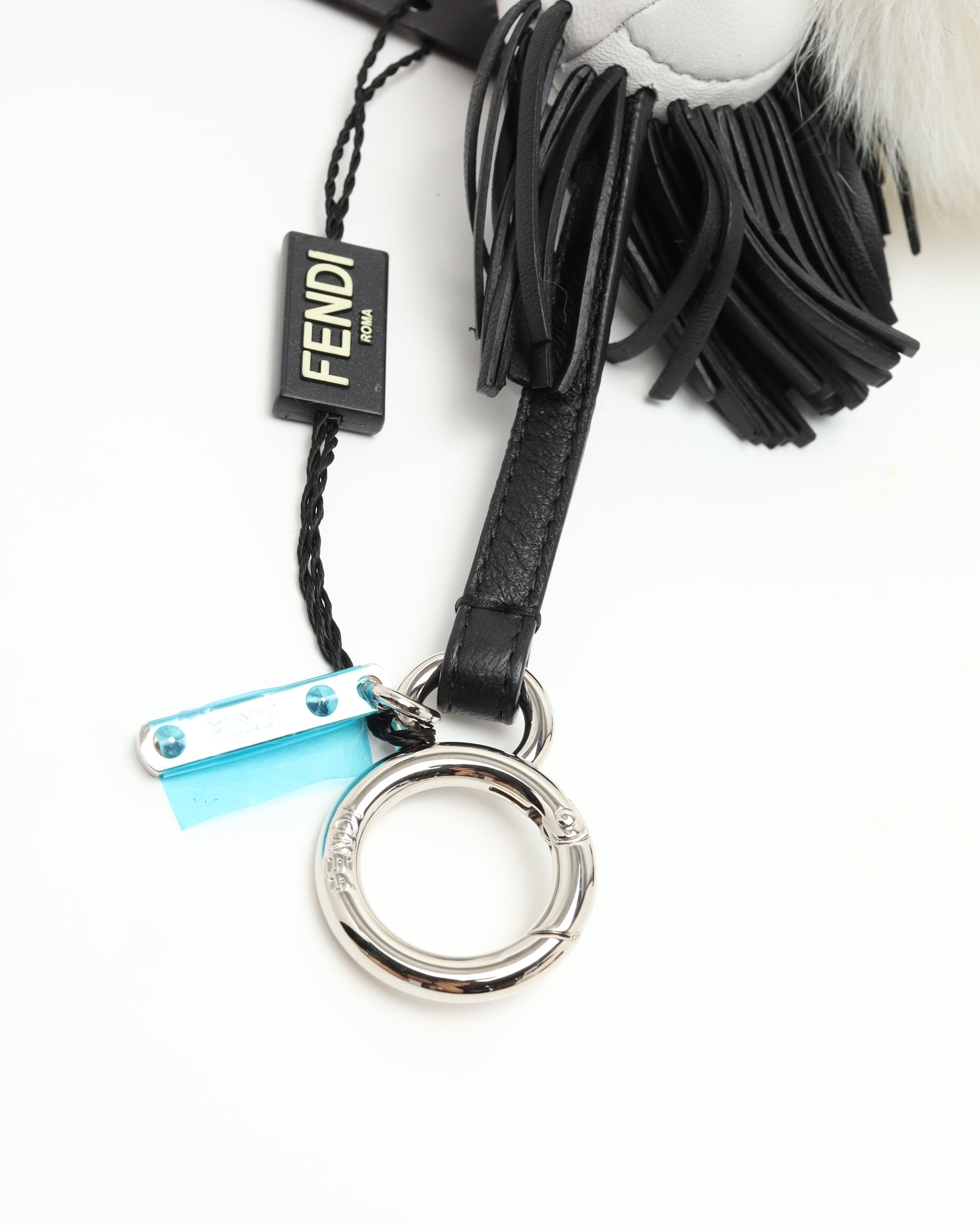 Fendi Karlito Lagerfeld Fur Keychain In Multi