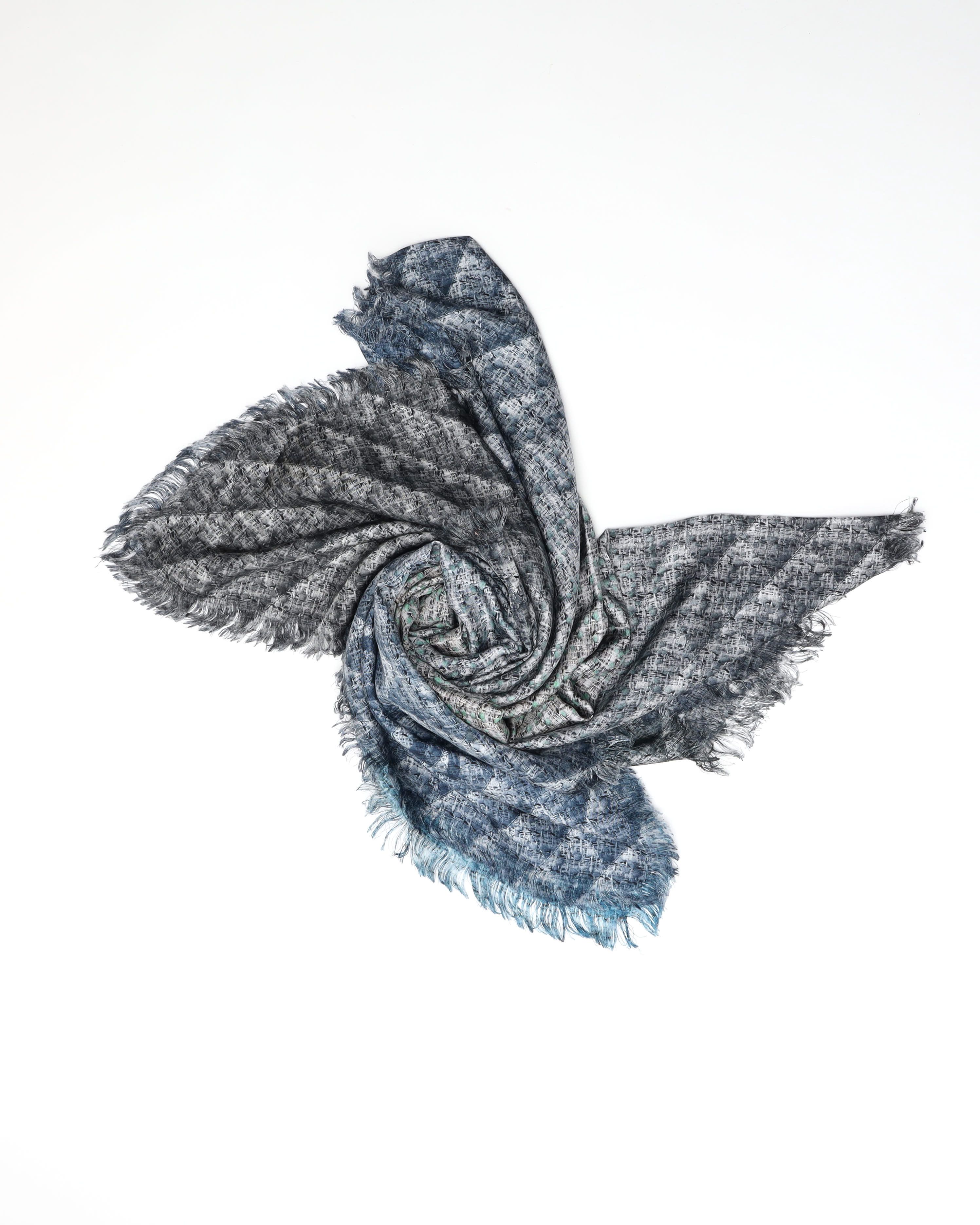 Pre-owned Chanel Coco Mark Silk Scarf In Multi