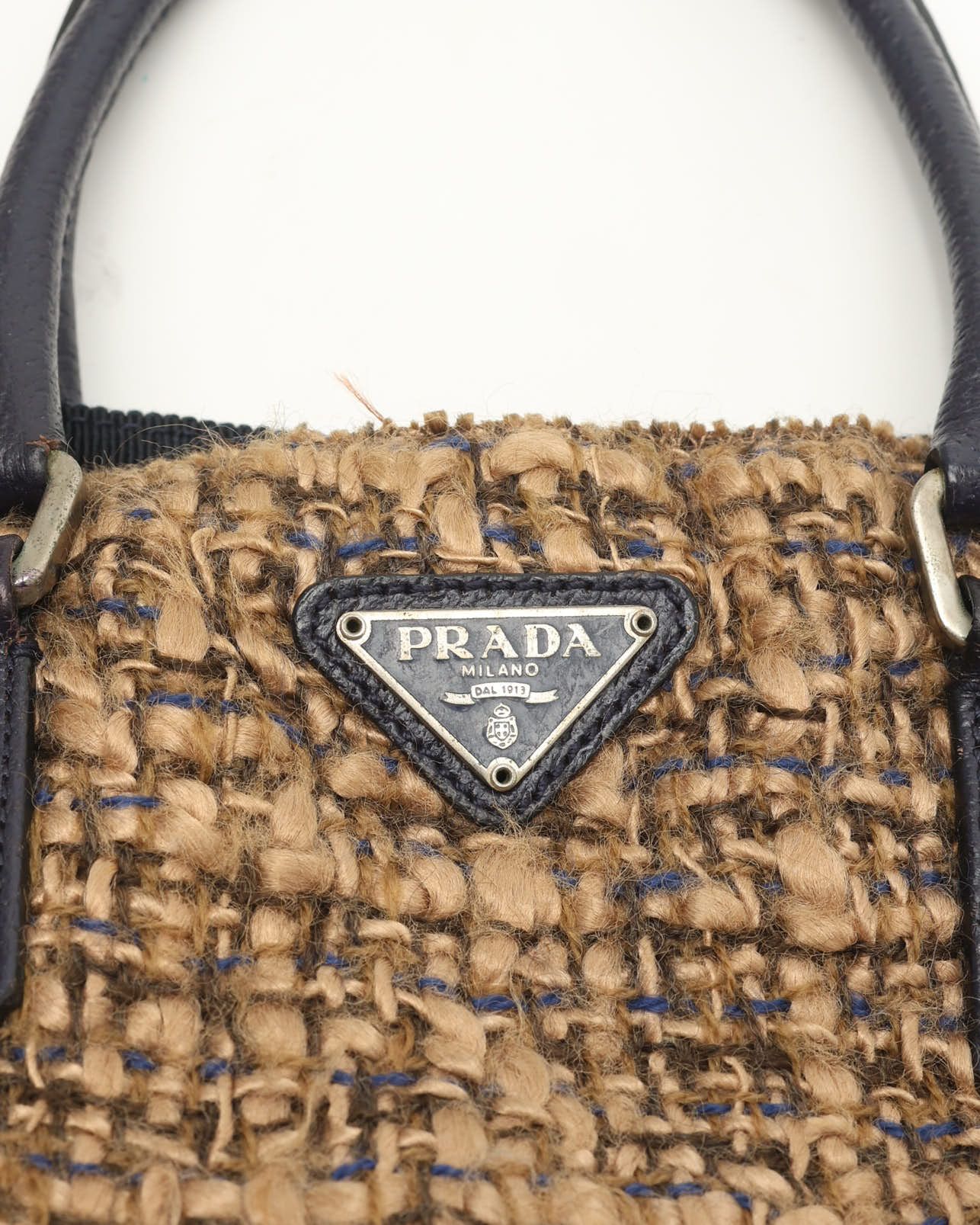 Prada Tweed Bag In Brown