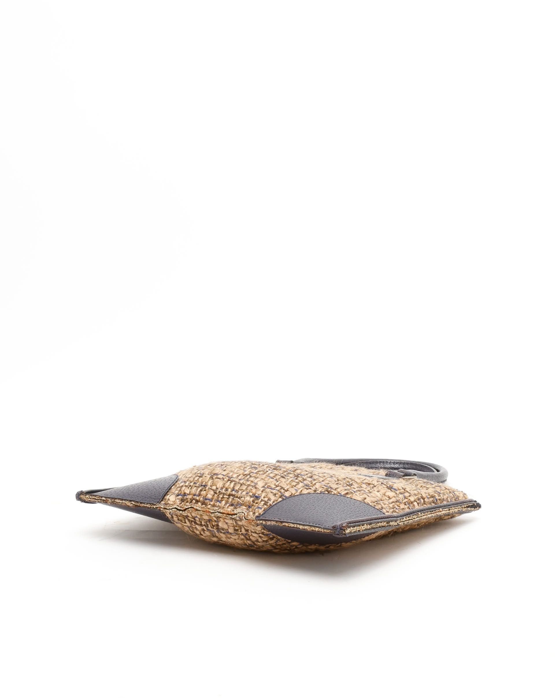 Prada Tweed Bag In Brown