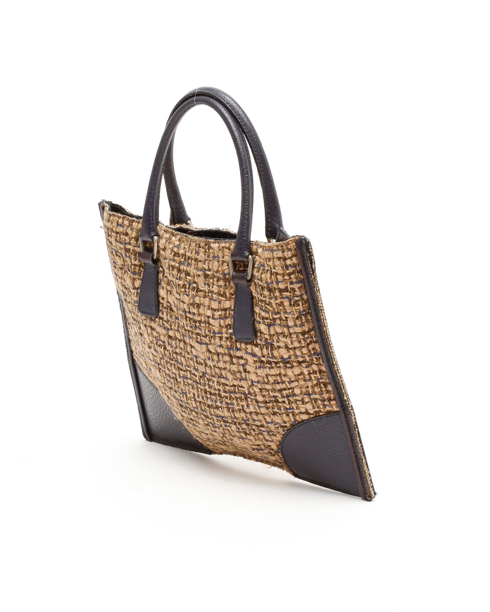 Prada Tweed Bag In Brown