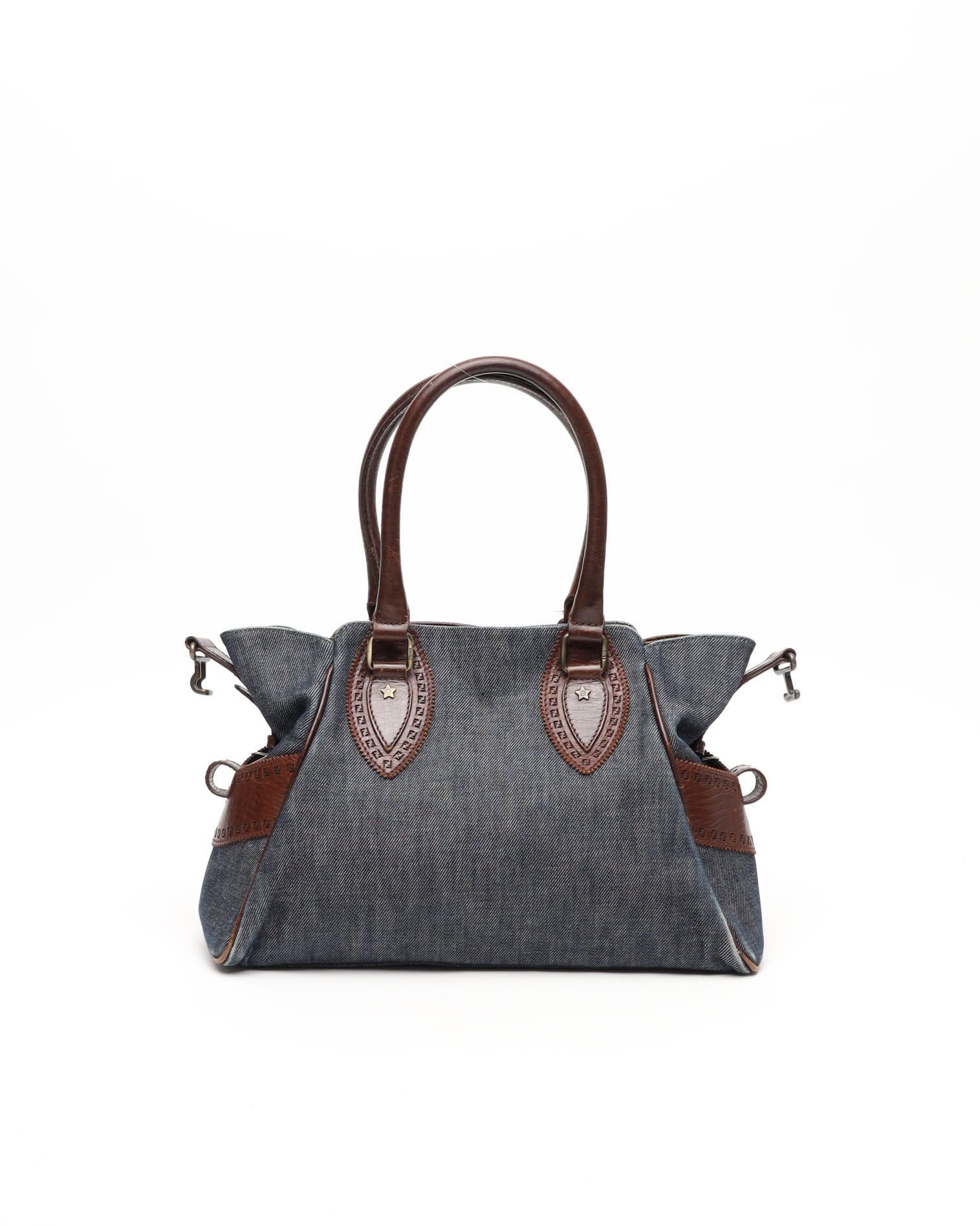 Fendi Etniko Denim Bag In Blue
