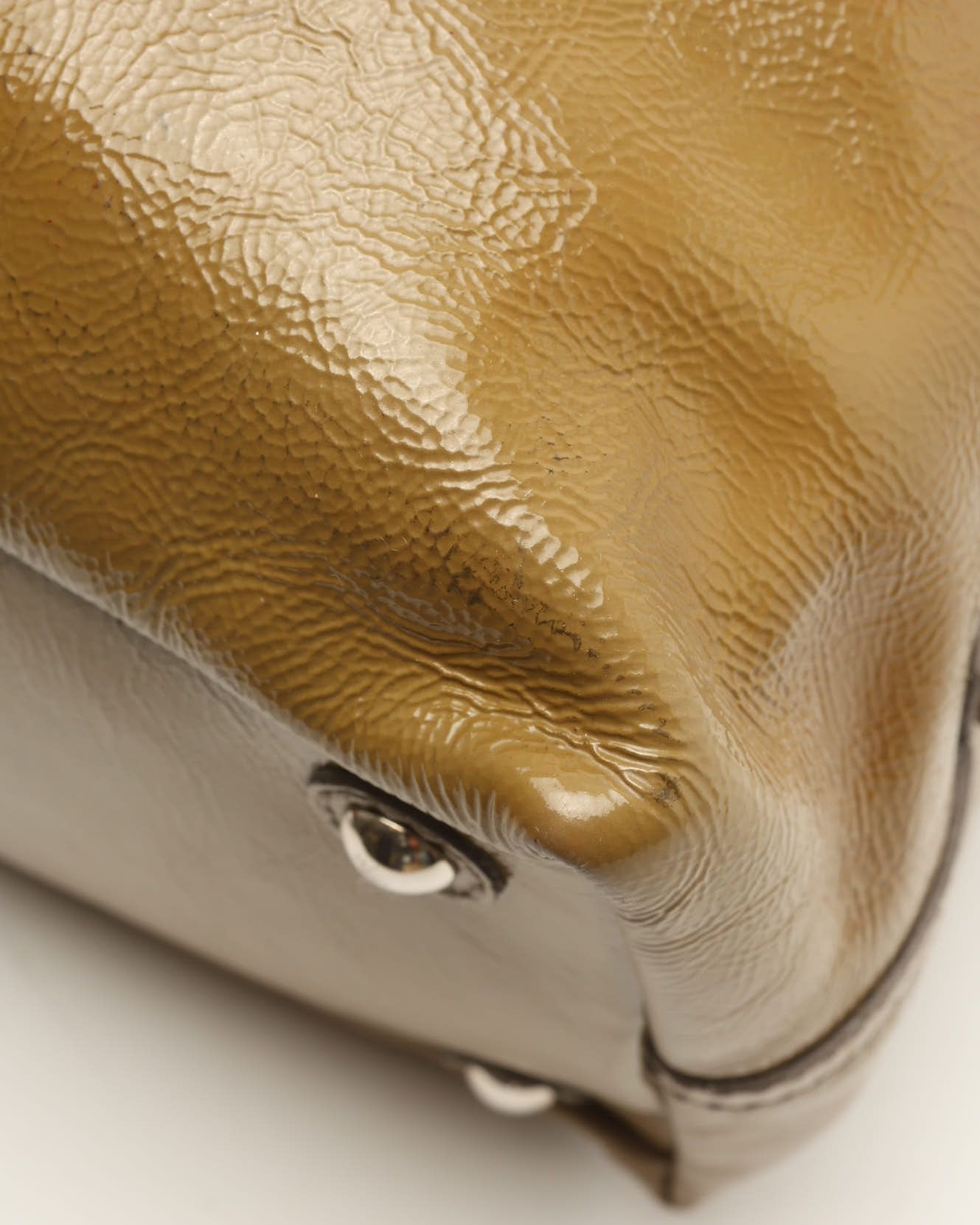 Saint Laurent Patent Y Boston Bag In Yellow