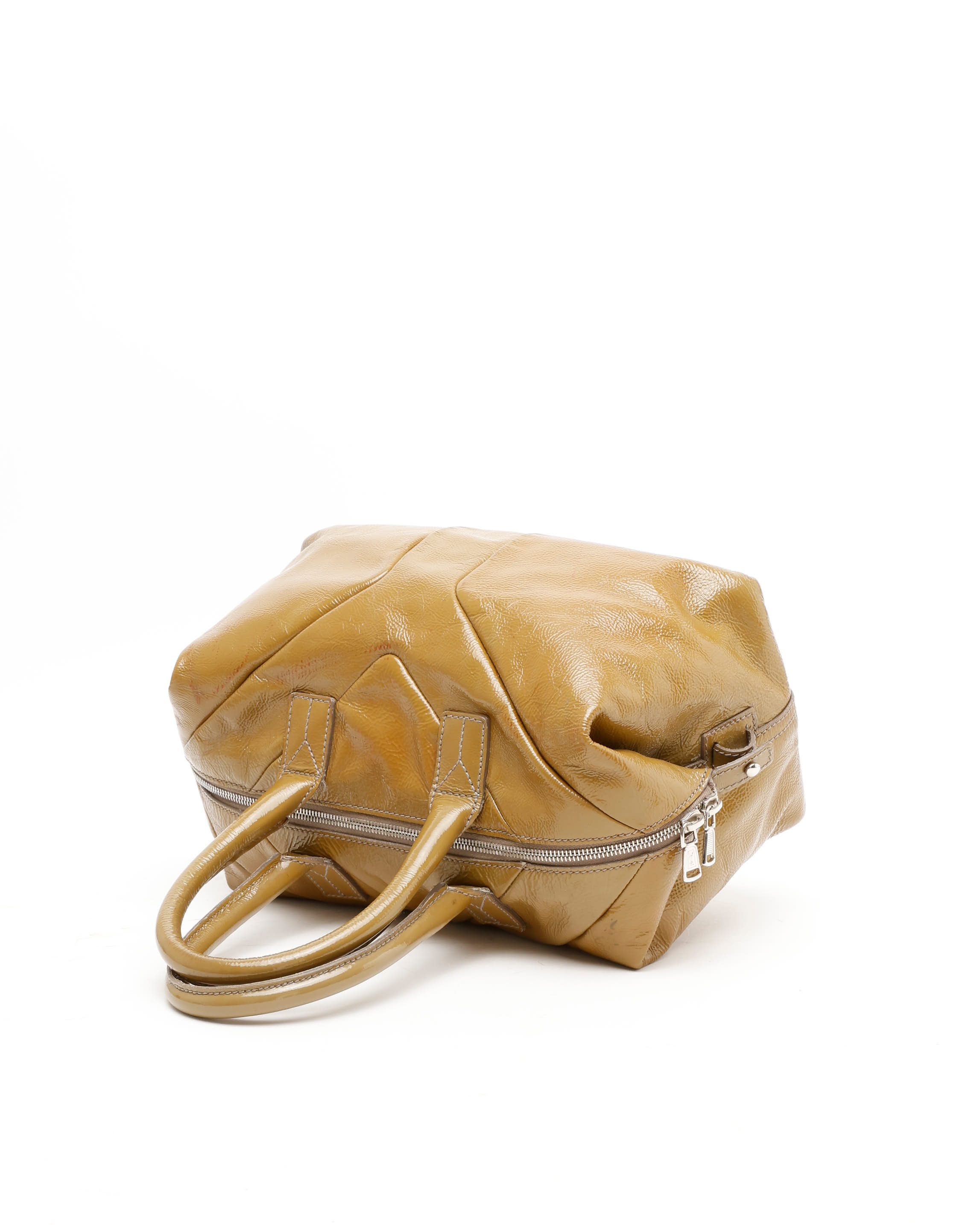 Saint Laurent Patent Y Boston Bag In Yellow