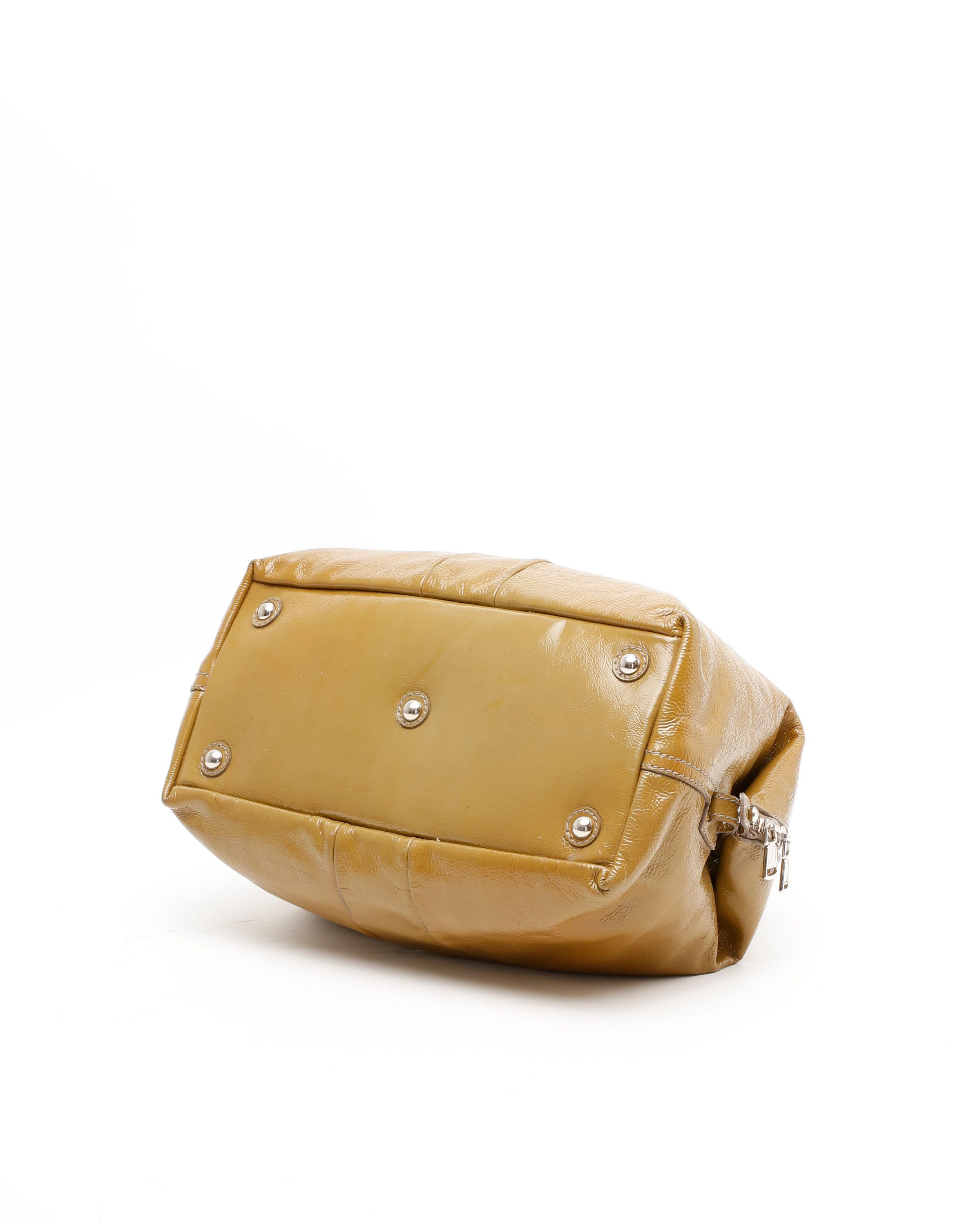 Saint Laurent Patent Y Boston Bag In Yellow
