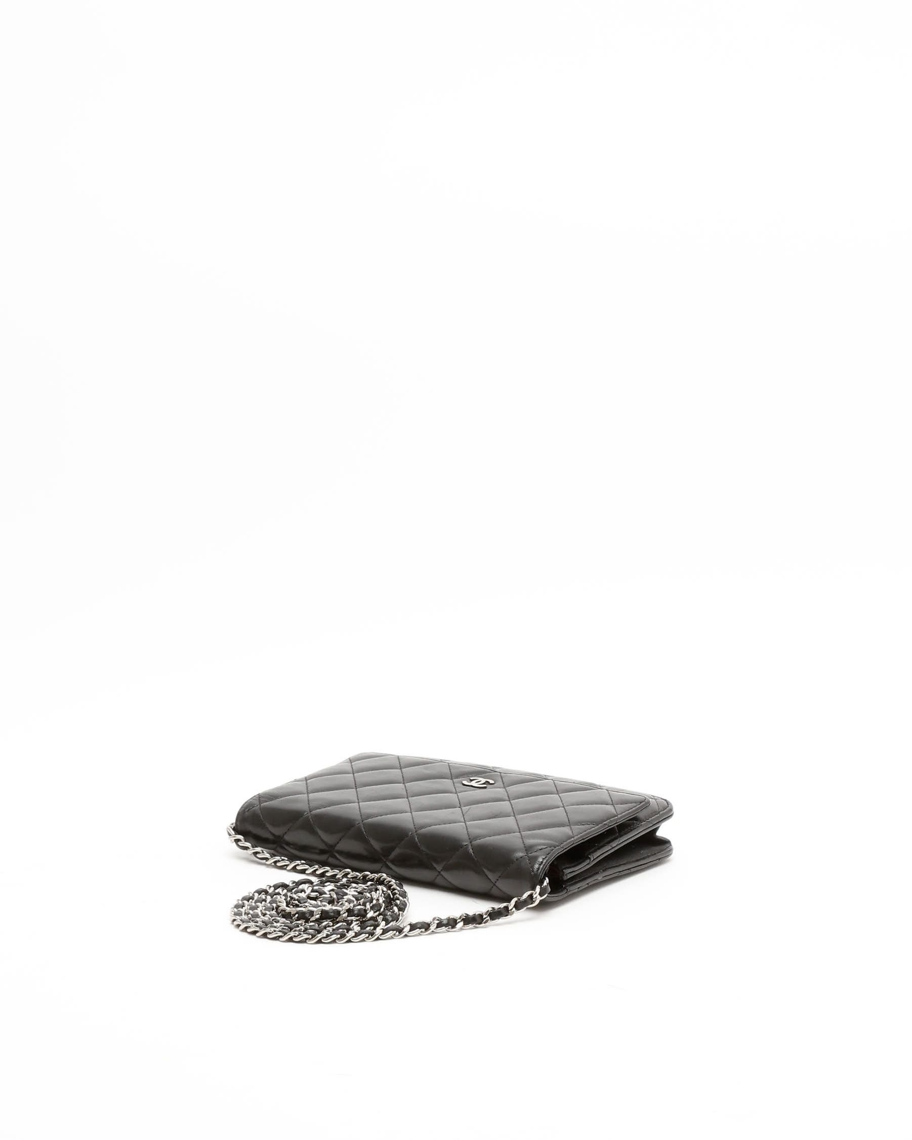Pre-owned Chanel Wallet On Chain Bag In Black
