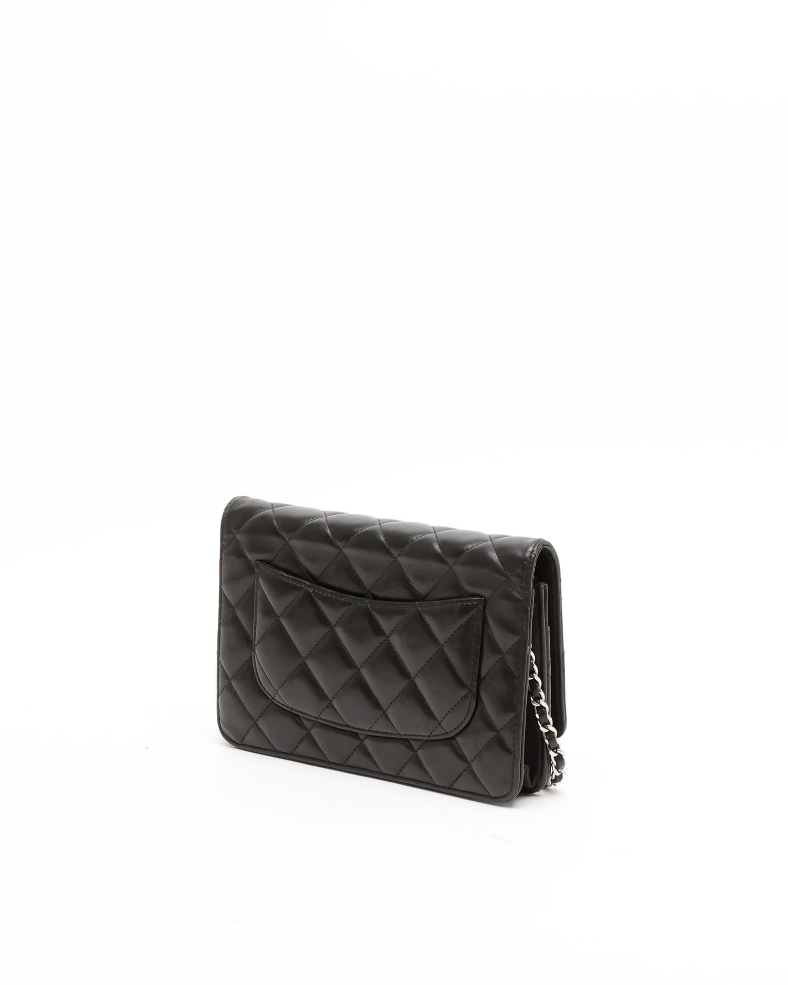 Pre-owned Chanel Wallet On Chain Bag In Black