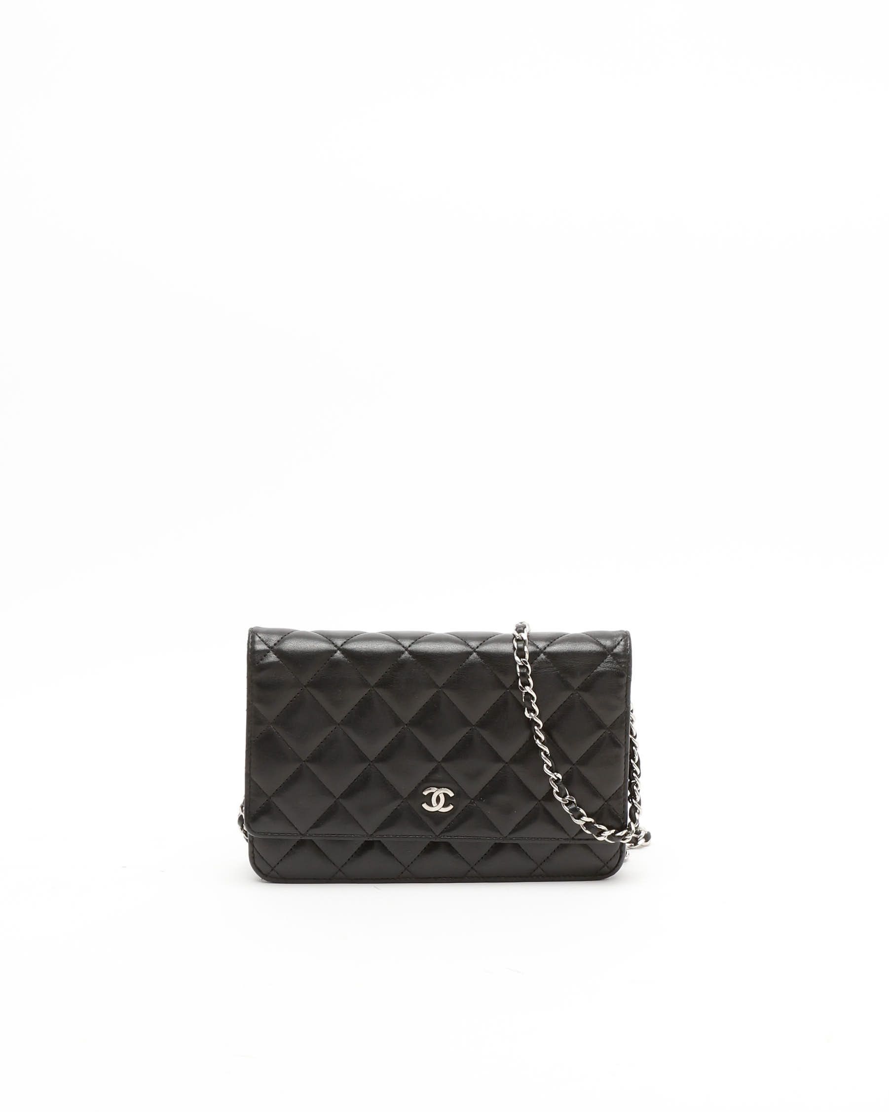 Pre-owned Chanel Wallet On Chain Bag In Black