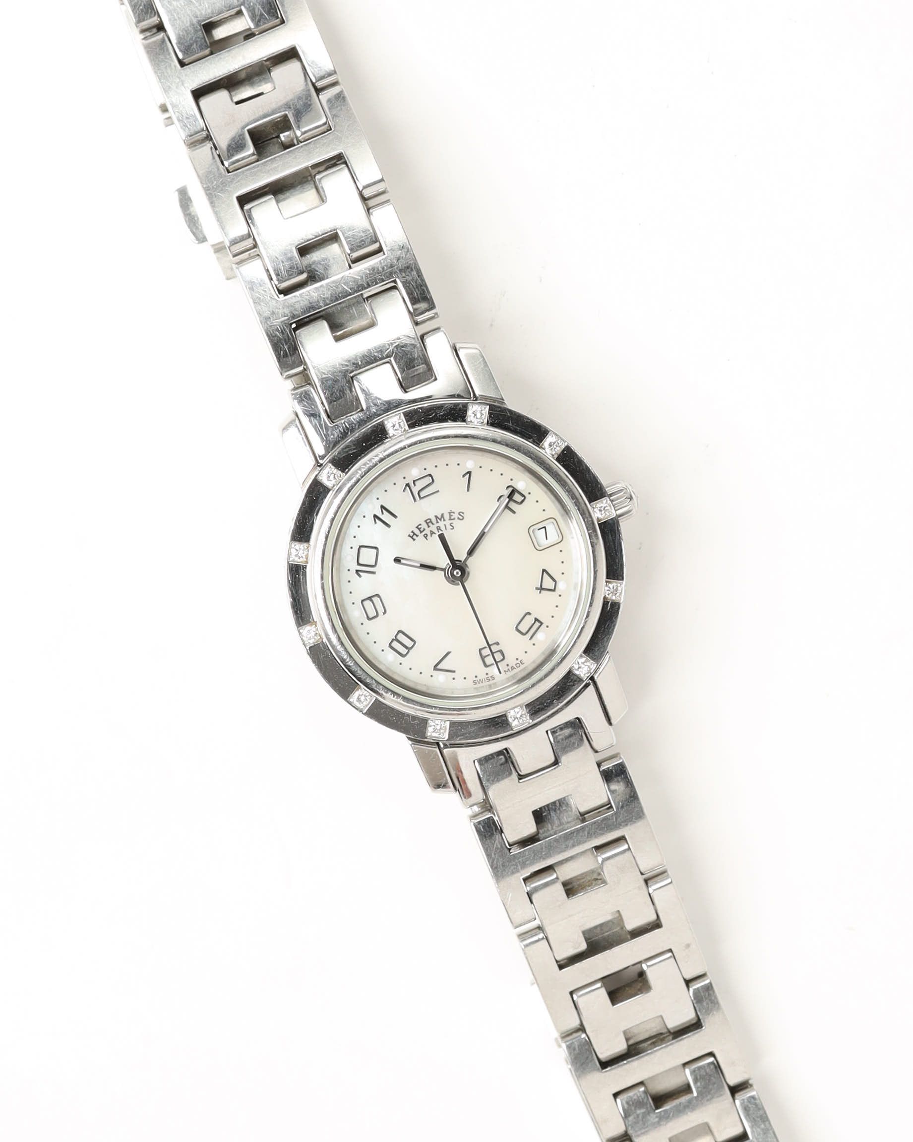 Herm&egrave;s Clipper 24mm Ref CL4.230 Diamond Watch