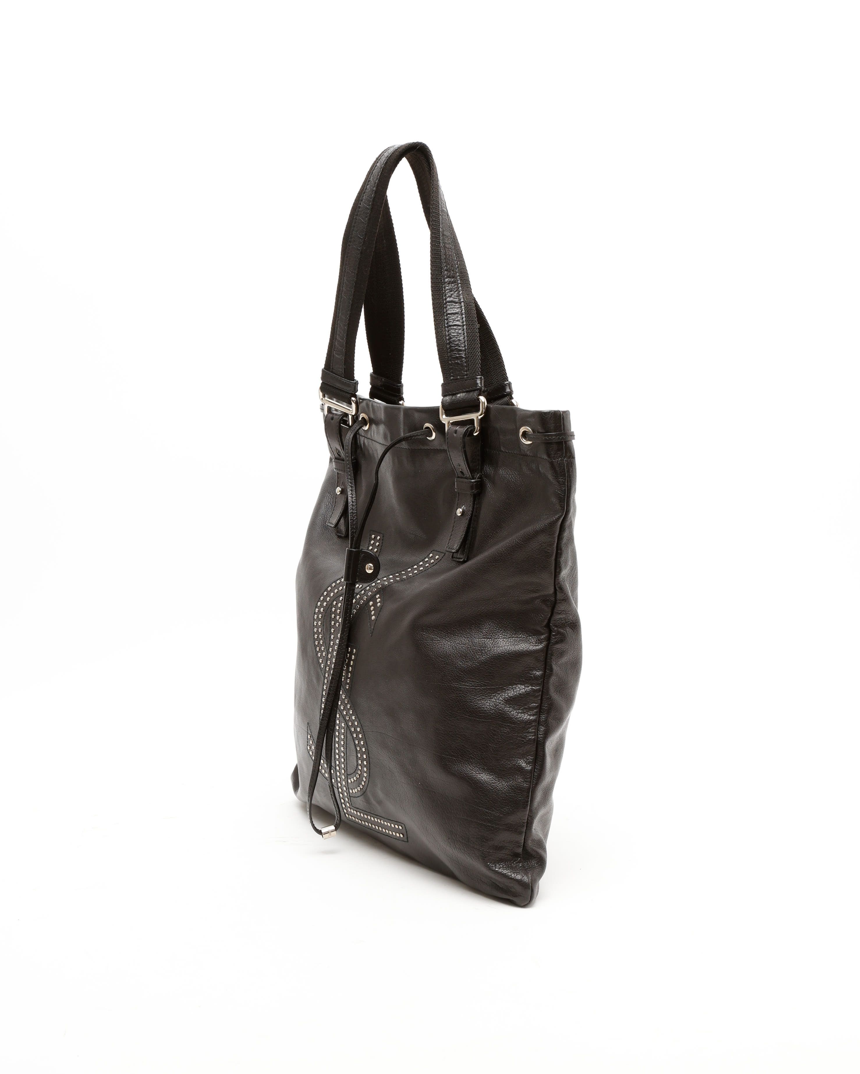 Saint Laurent Kahala Studded Tote Bag In Black