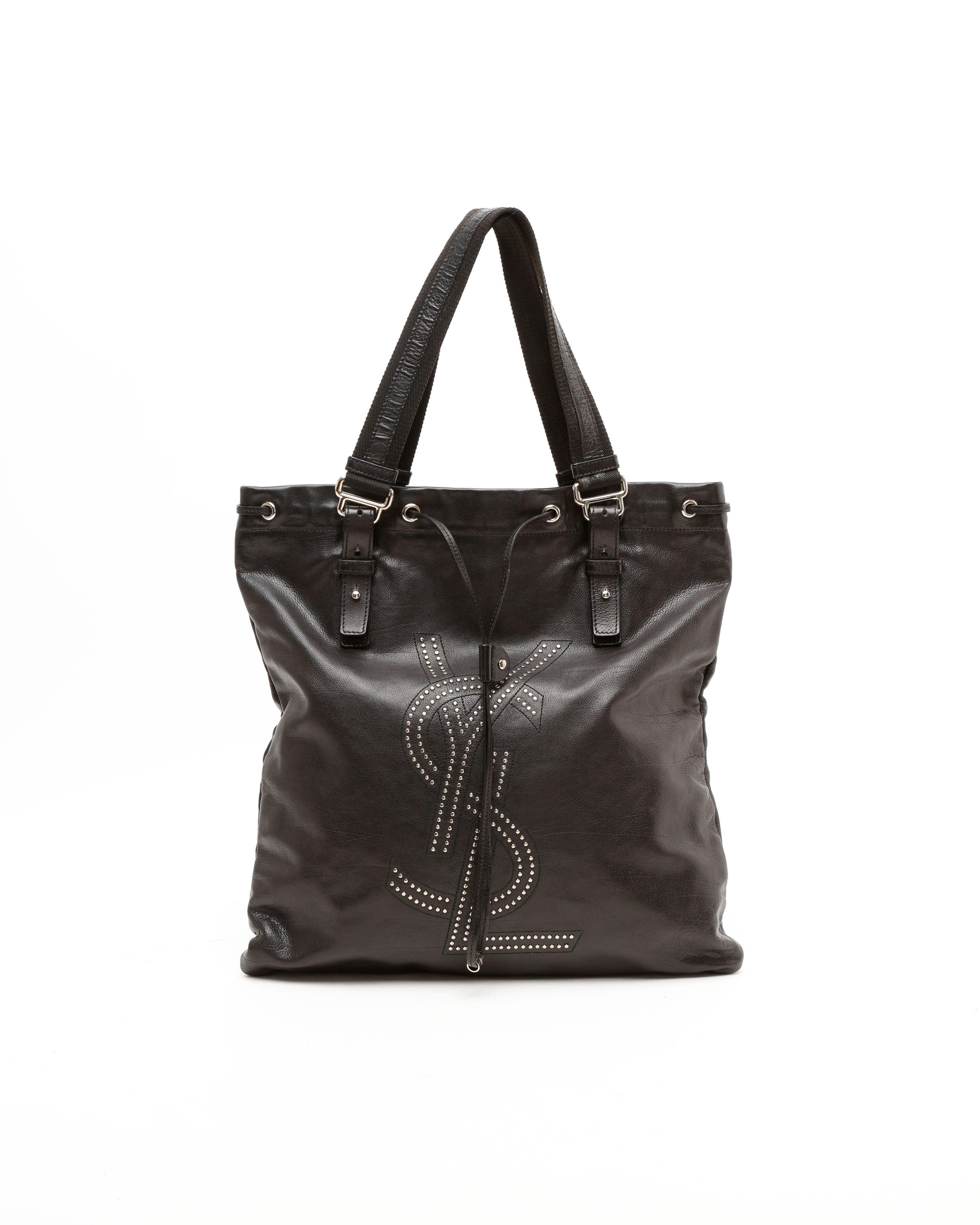 Saint Laurent Kahala Studded Tote Bag In Black