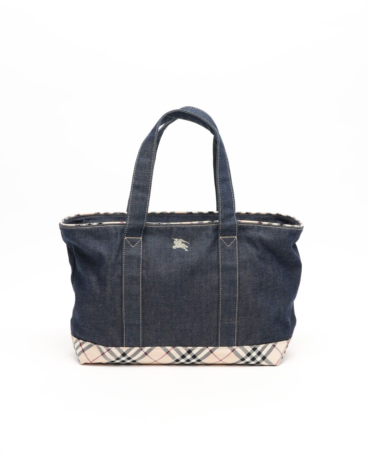Burberry Denim Nova Check Tote Bag