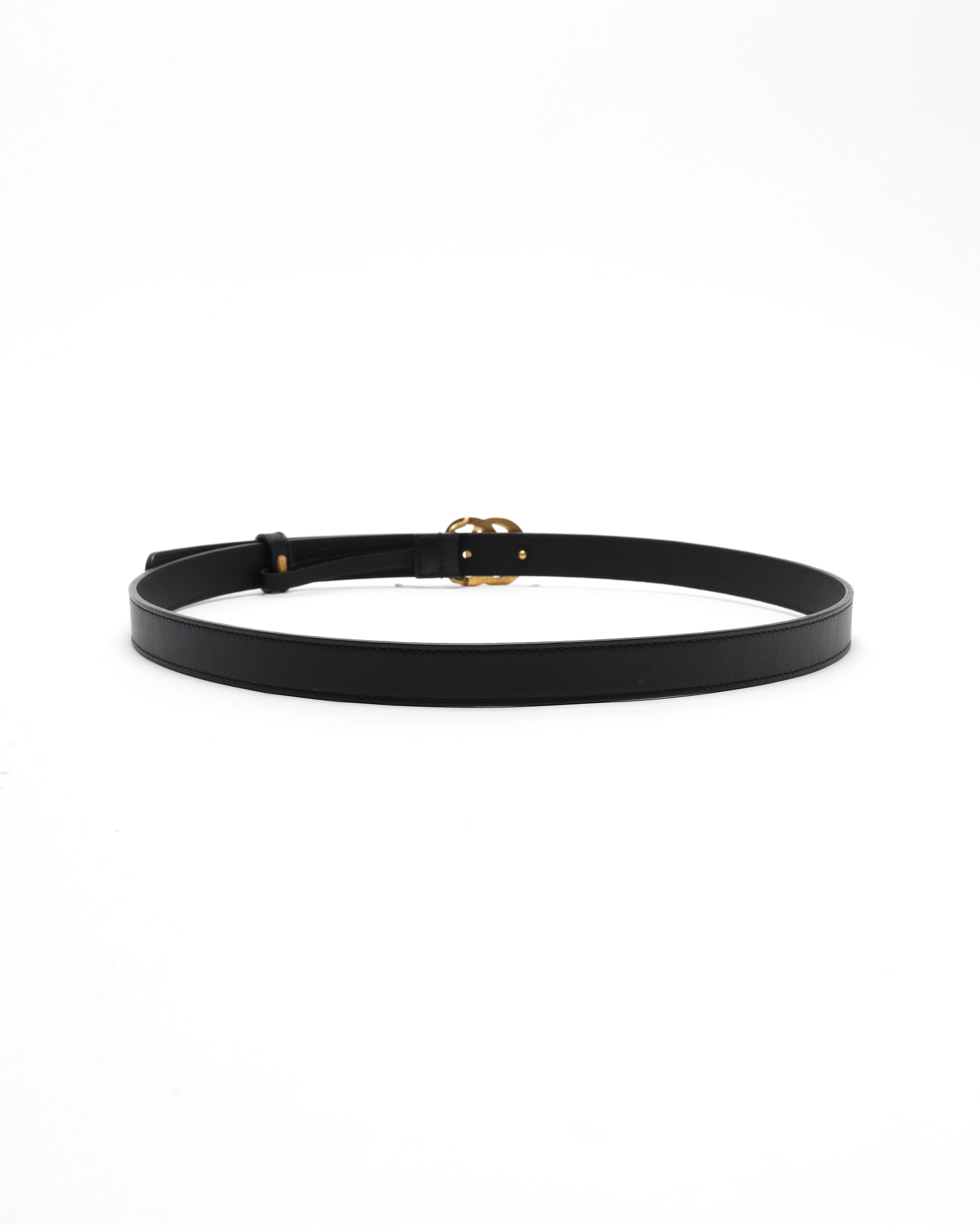 Gucci Gg Marmont Pearl Belt, Size 85 In Black