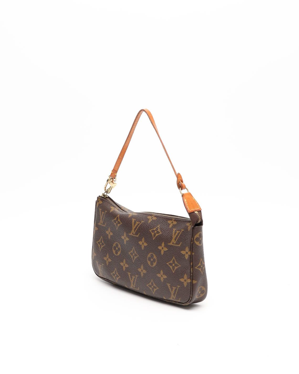 Pre-owned Louis Vuitton Monogram Pochette Accessoires Bag In Brown