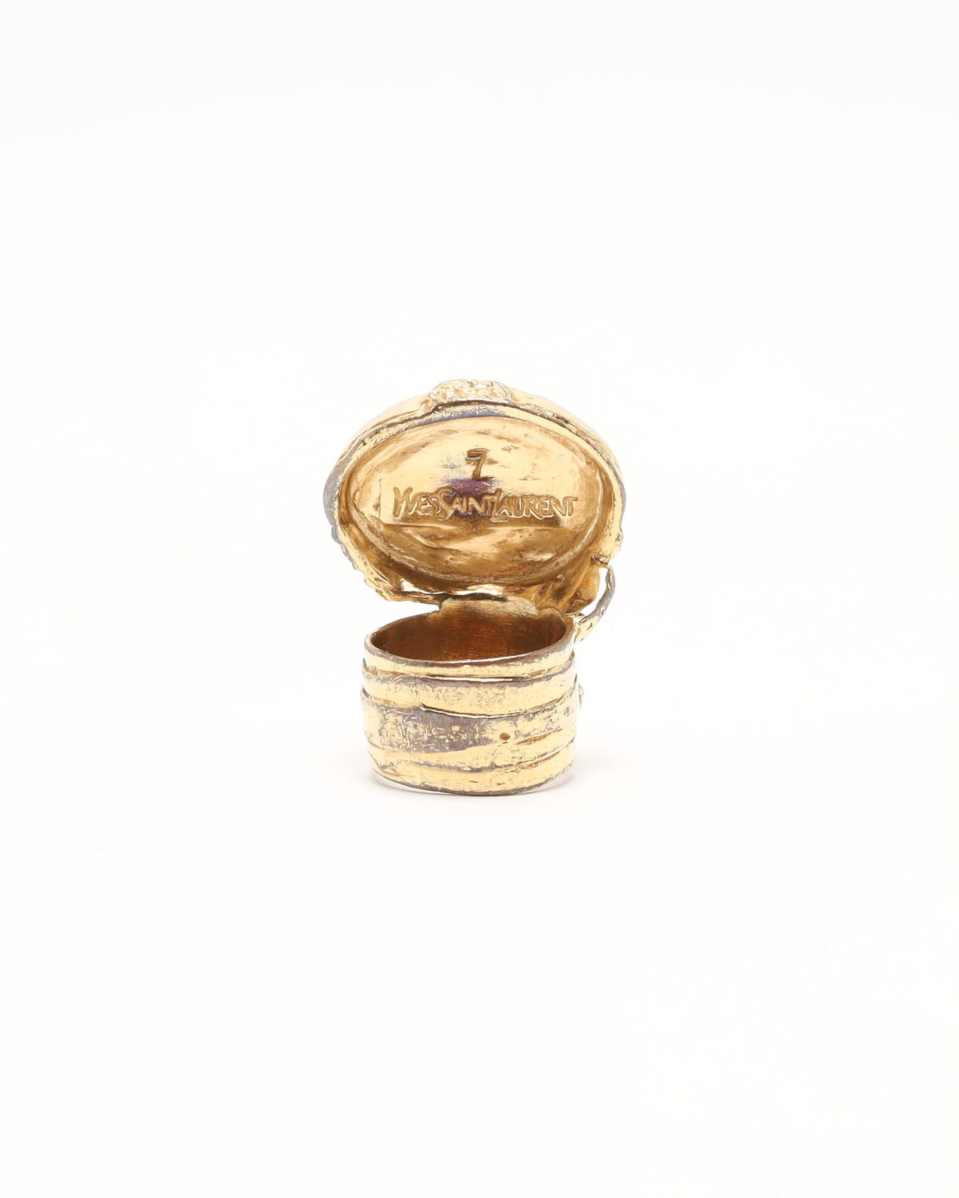 Saint Laurent Vintage Stone Ring In Gold