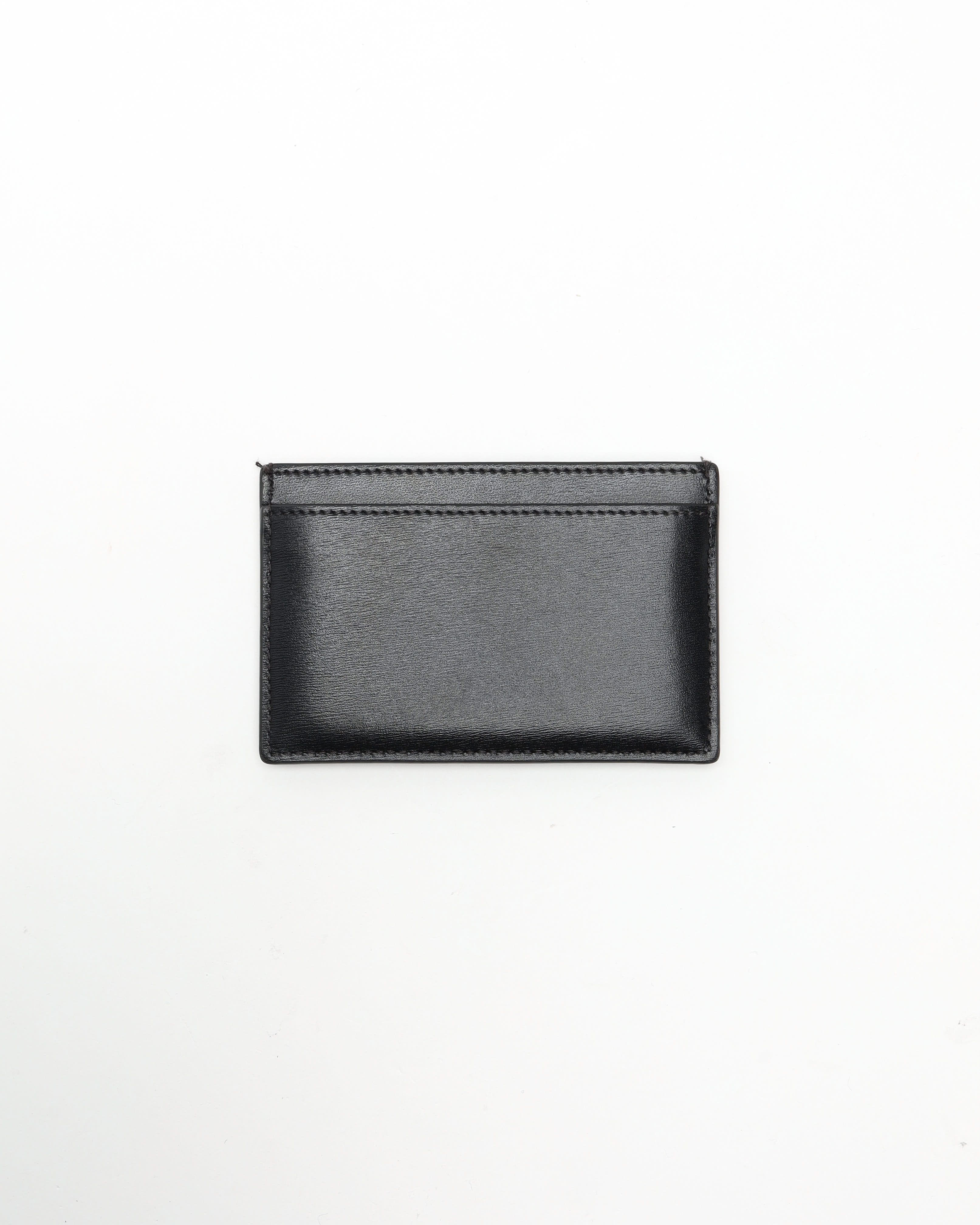 Celine Céline Triomphe Leather Card Holder In Black