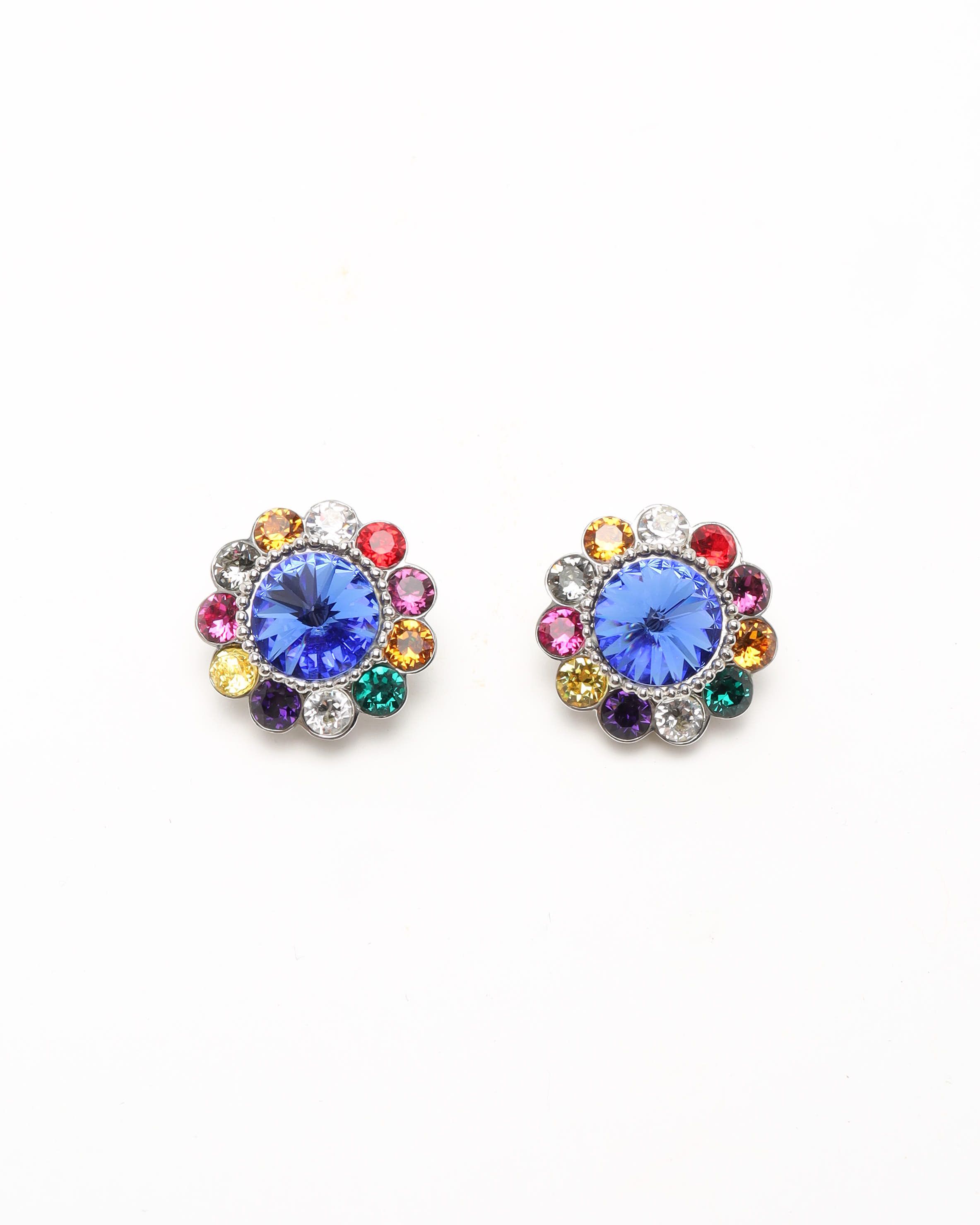 Miu Miu Rhinestone Clip-on Earrings In Multi