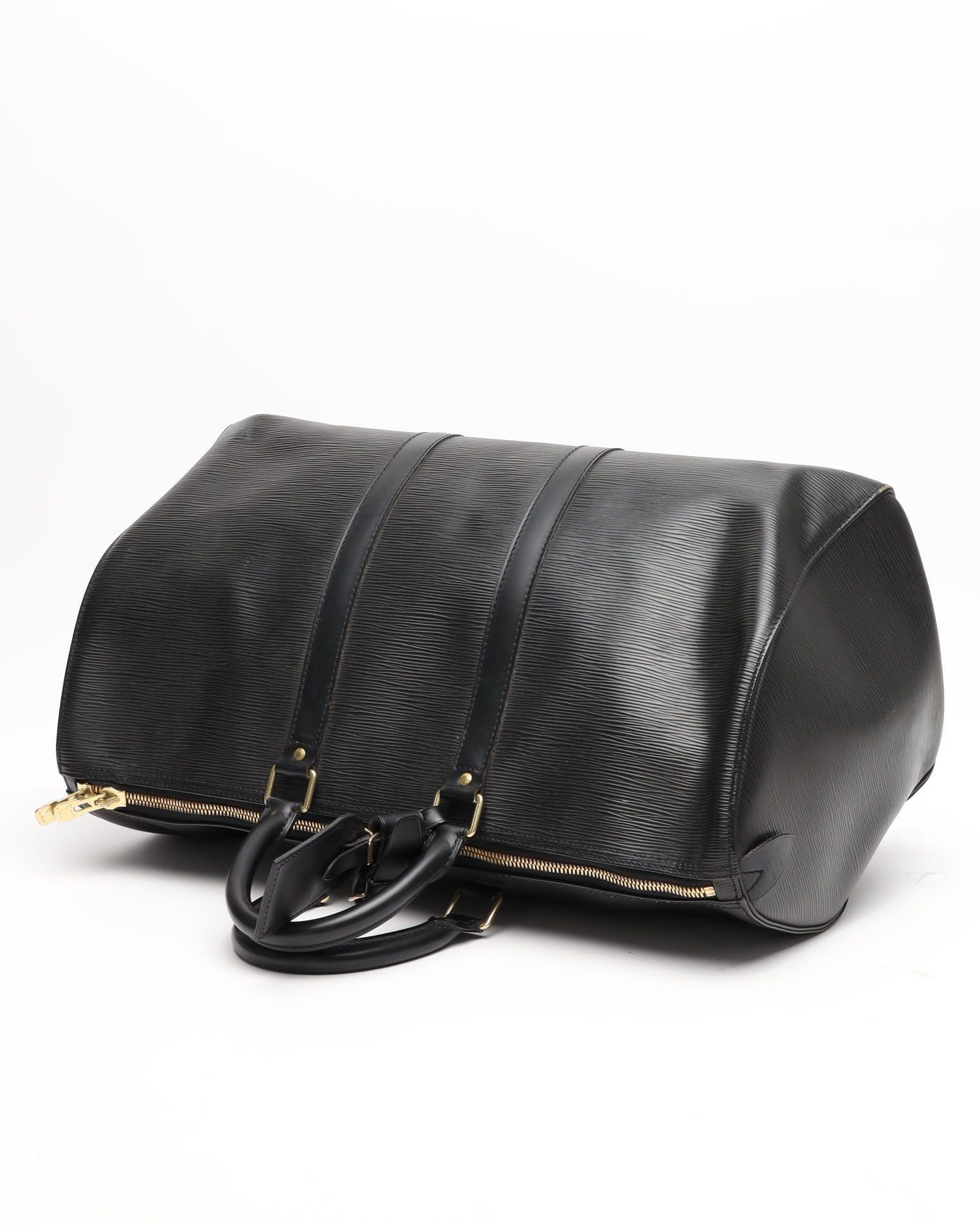 Pre-owned Louis Vuitton Epi Keepall 45 Weekend Bag In Black