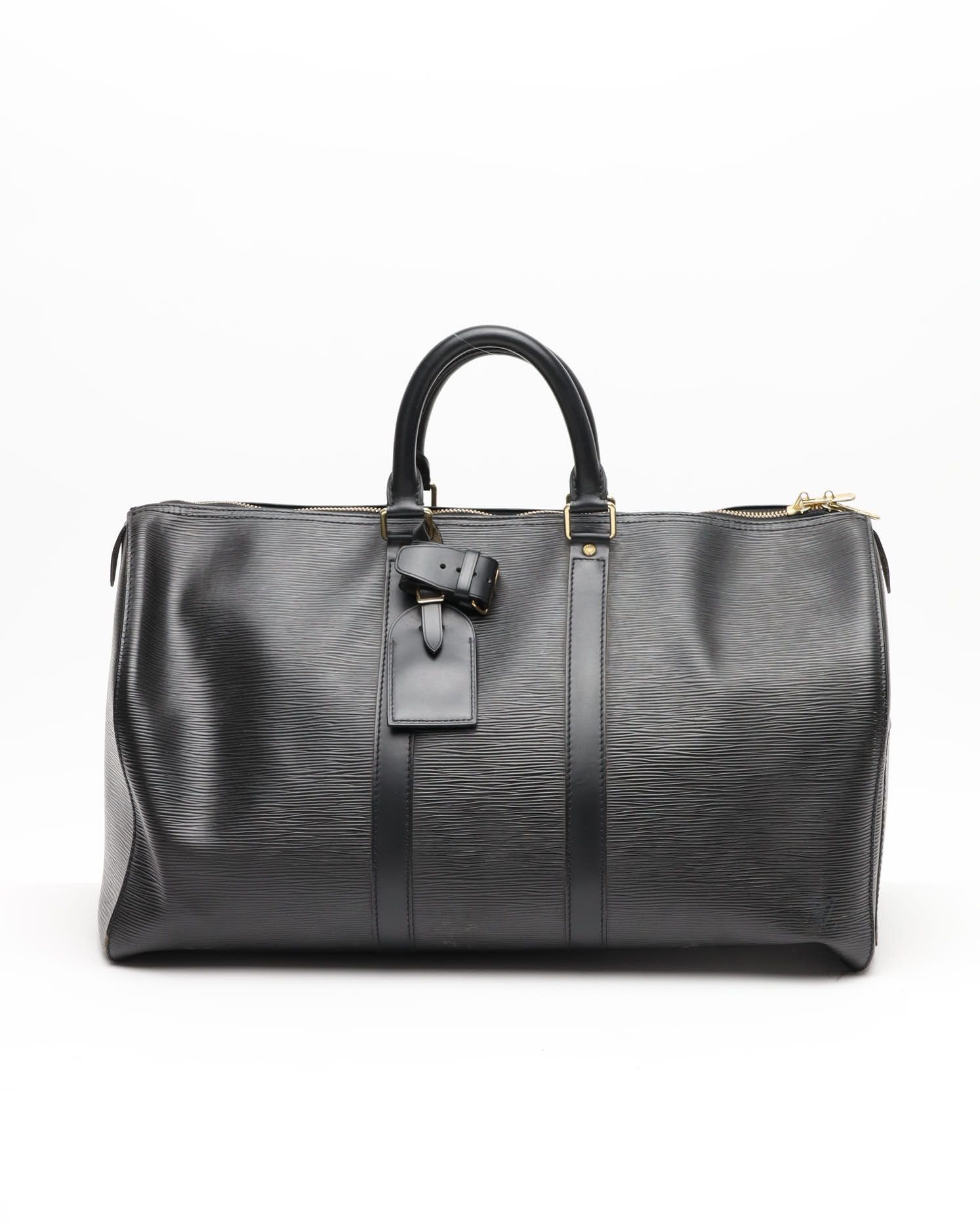 Pre-owned Louis Vuitton Epi Keepall 45 Weekend Bag In Black