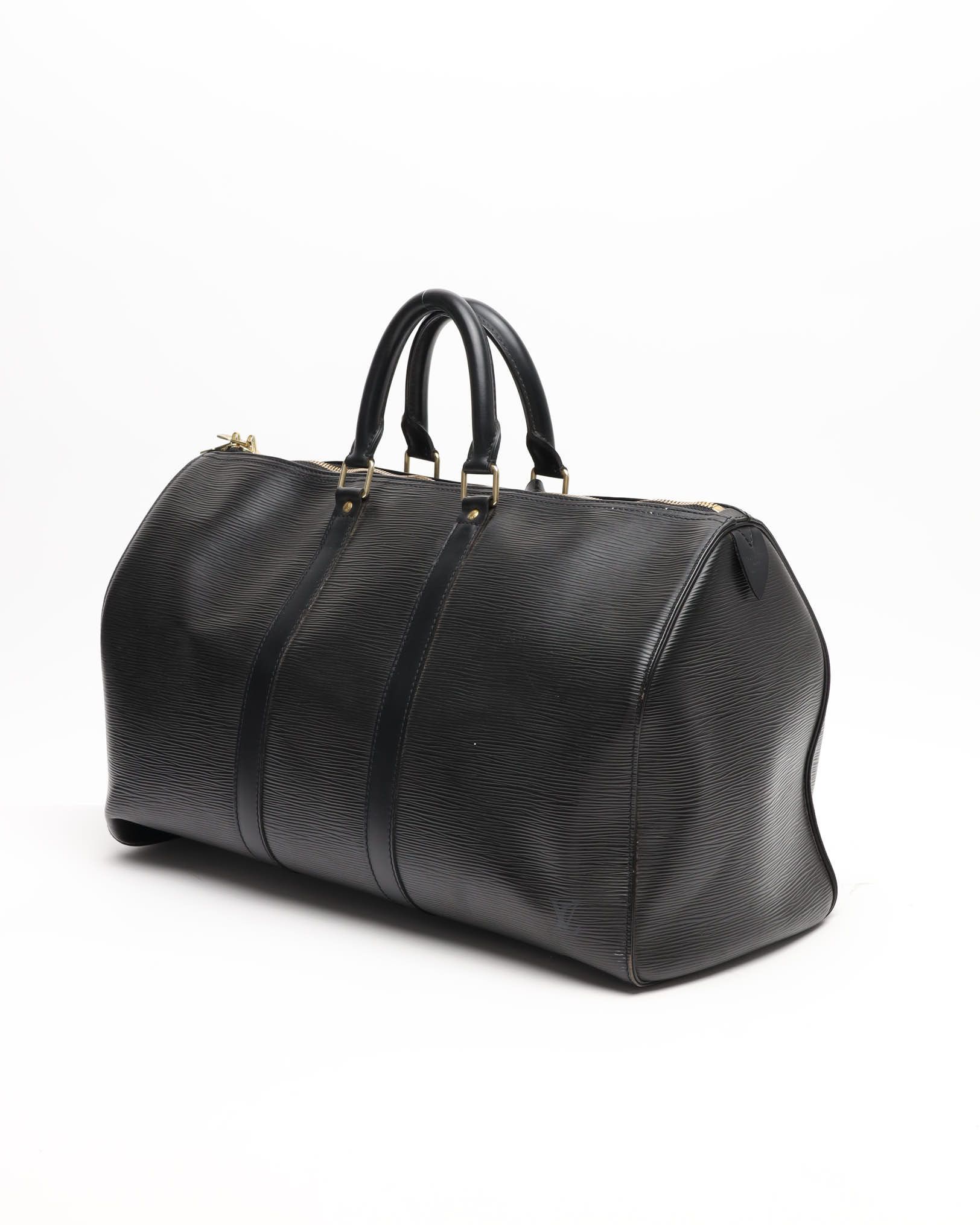 Pre-owned Louis Vuitton Epi Keepall 45 Weekend Bag In Black