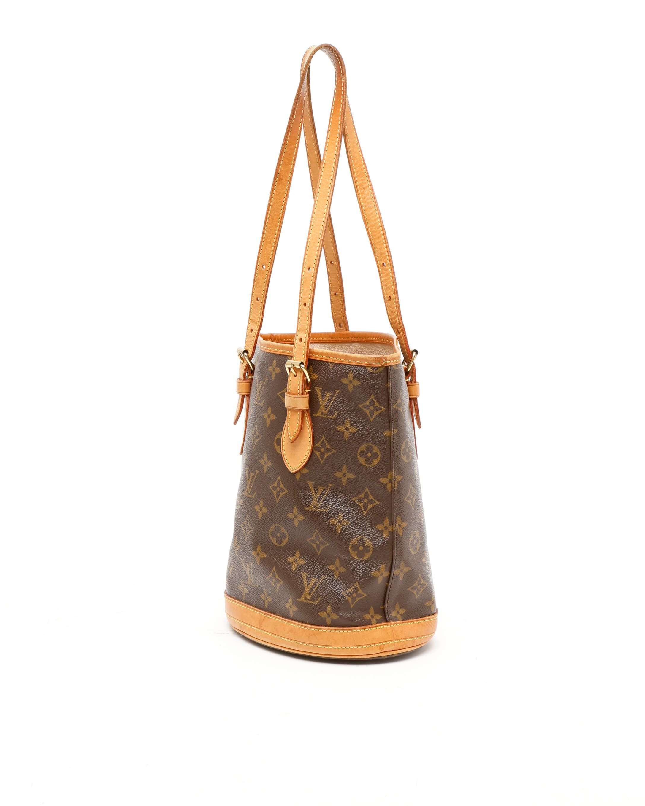 Pre-owned Louis Vuitton Monogram Bucket Pm Bag In Brown