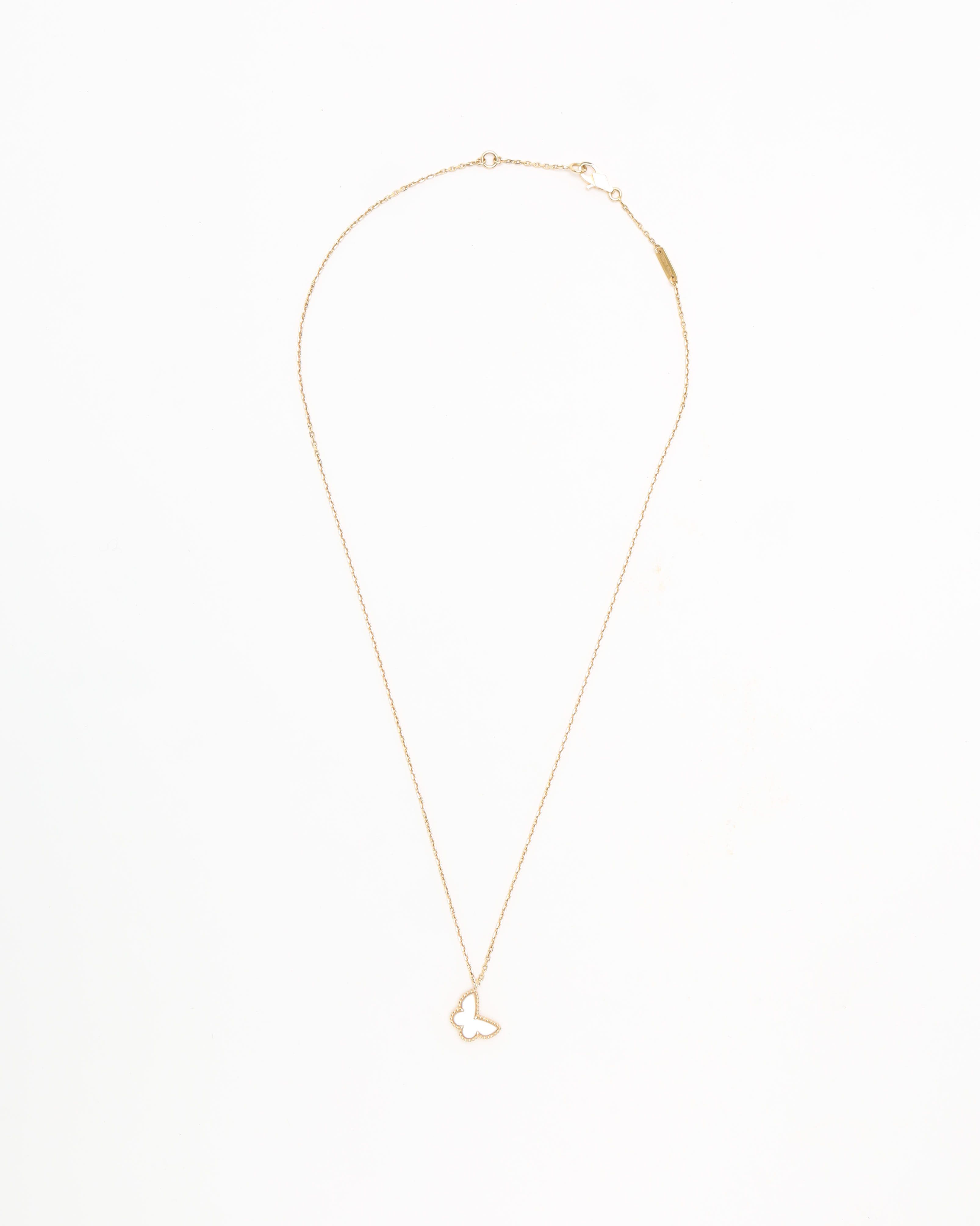 Van Cleef & Arpels Sweet Butterflies Pendant Necklace In Gold