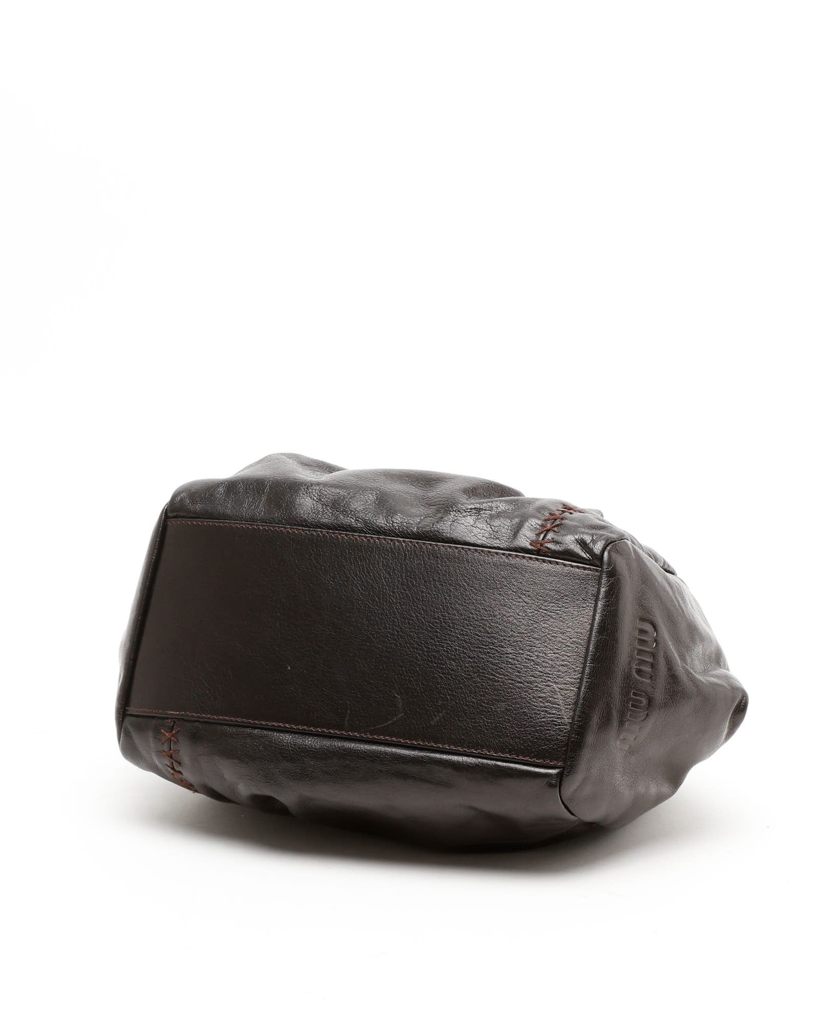 Miu Miu Clutch Handbag In Brown