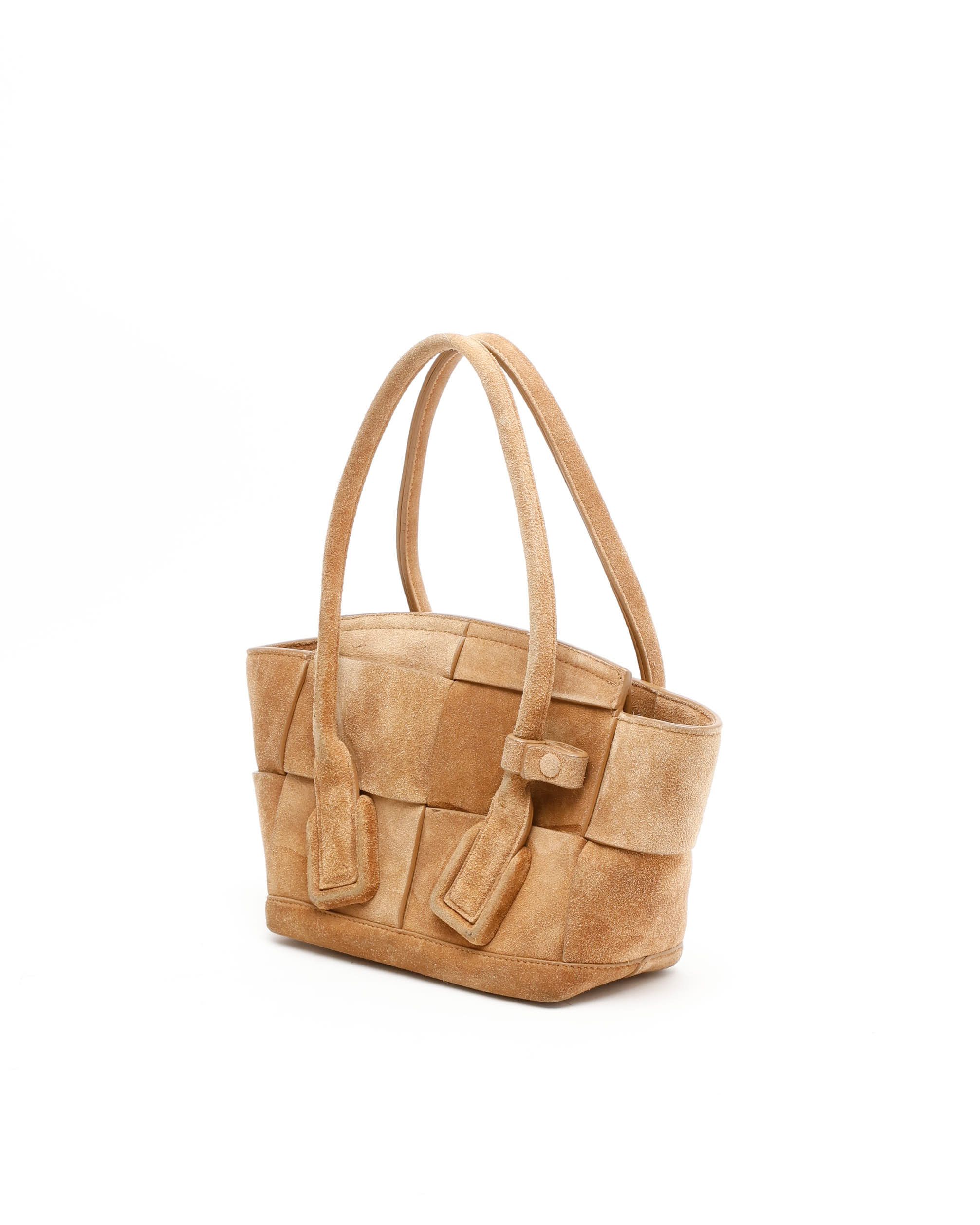 Bottega Veneta Suede Mini Arco Bag In Brown