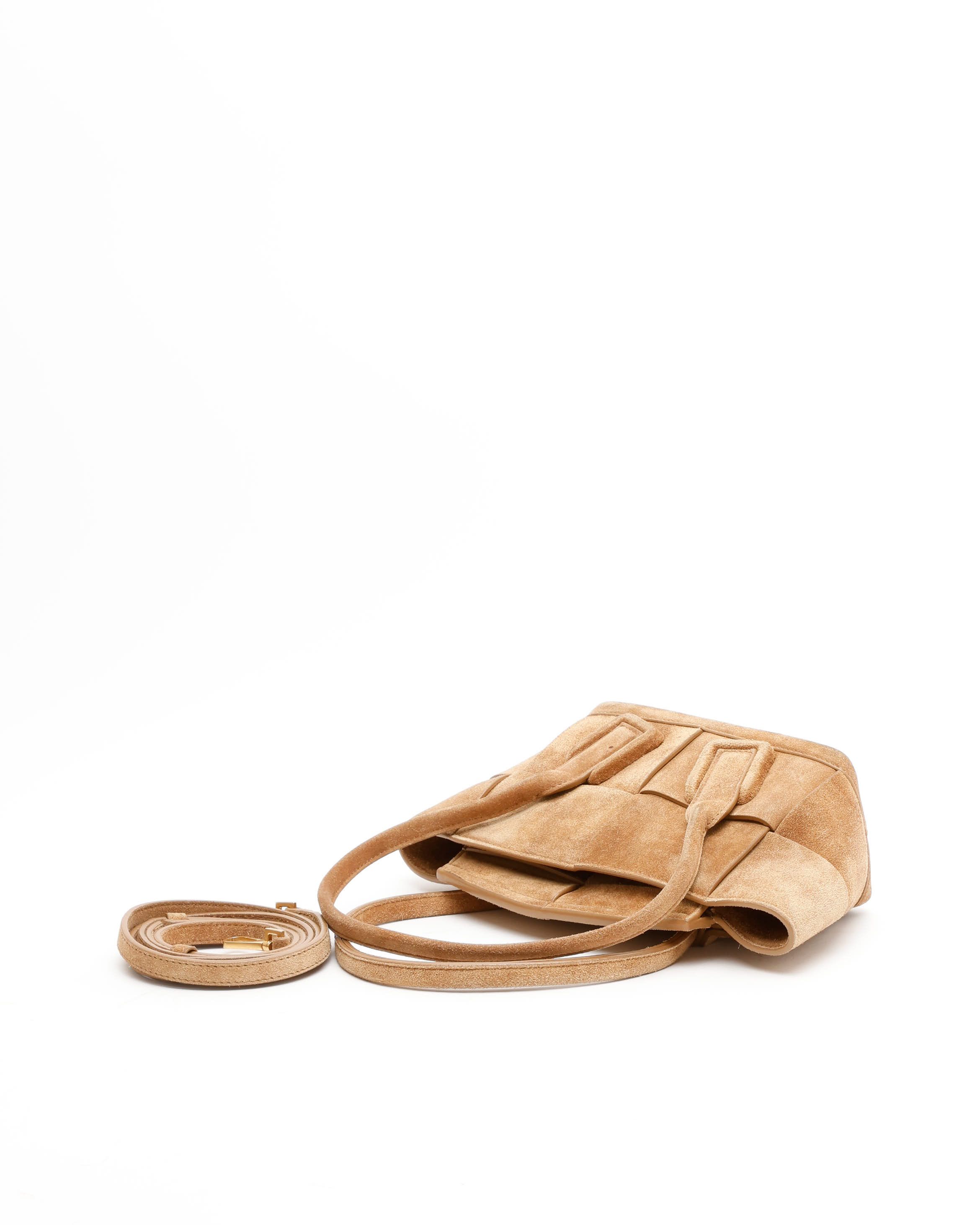 Bottega Veneta Suede Mini Arco Bag In Brown
