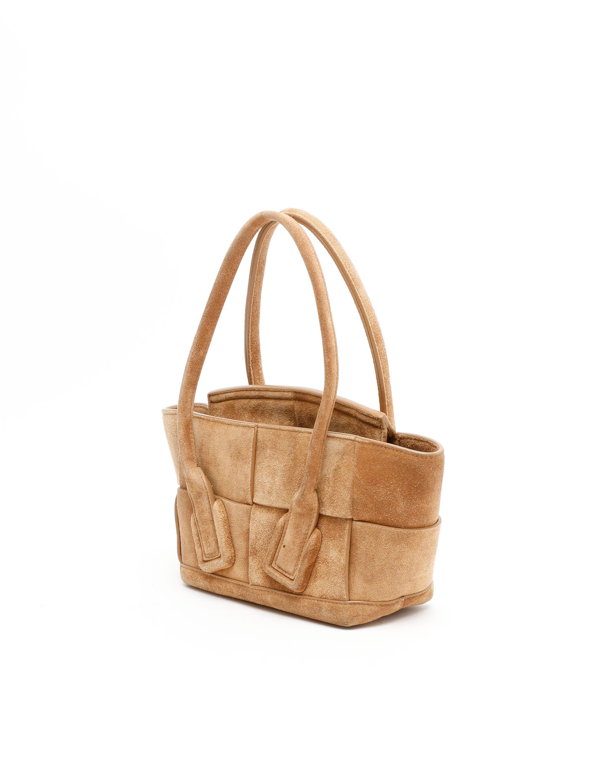 Bottega Veneta Suede Mini Arco Bag In Brown