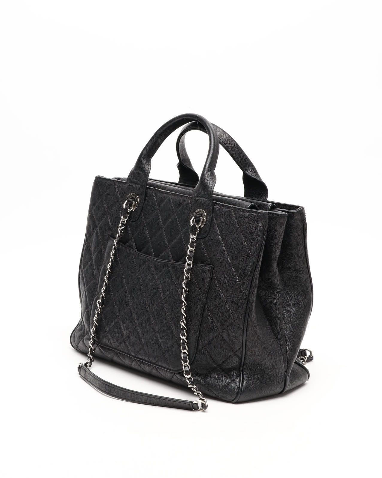 Pre-owned Chanel Caviar Urban Companion Tote Bag In Black