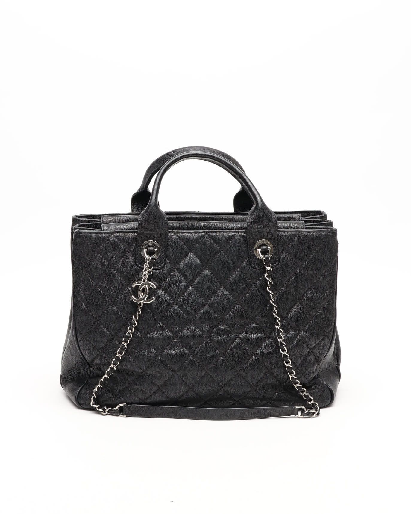Pre-owned Chanel Caviar Urban Companion Tote Bag In Black