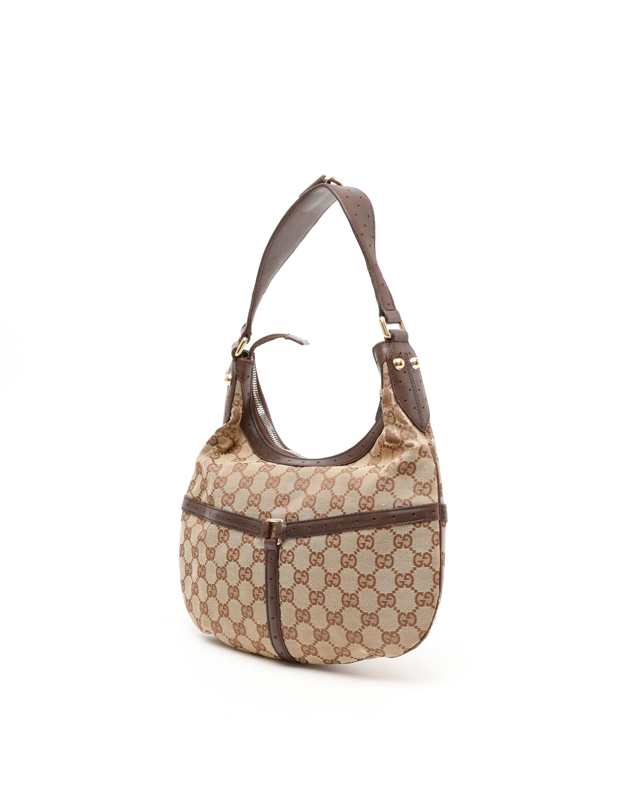 Gucci Gg Sherry Line Bag In Brown