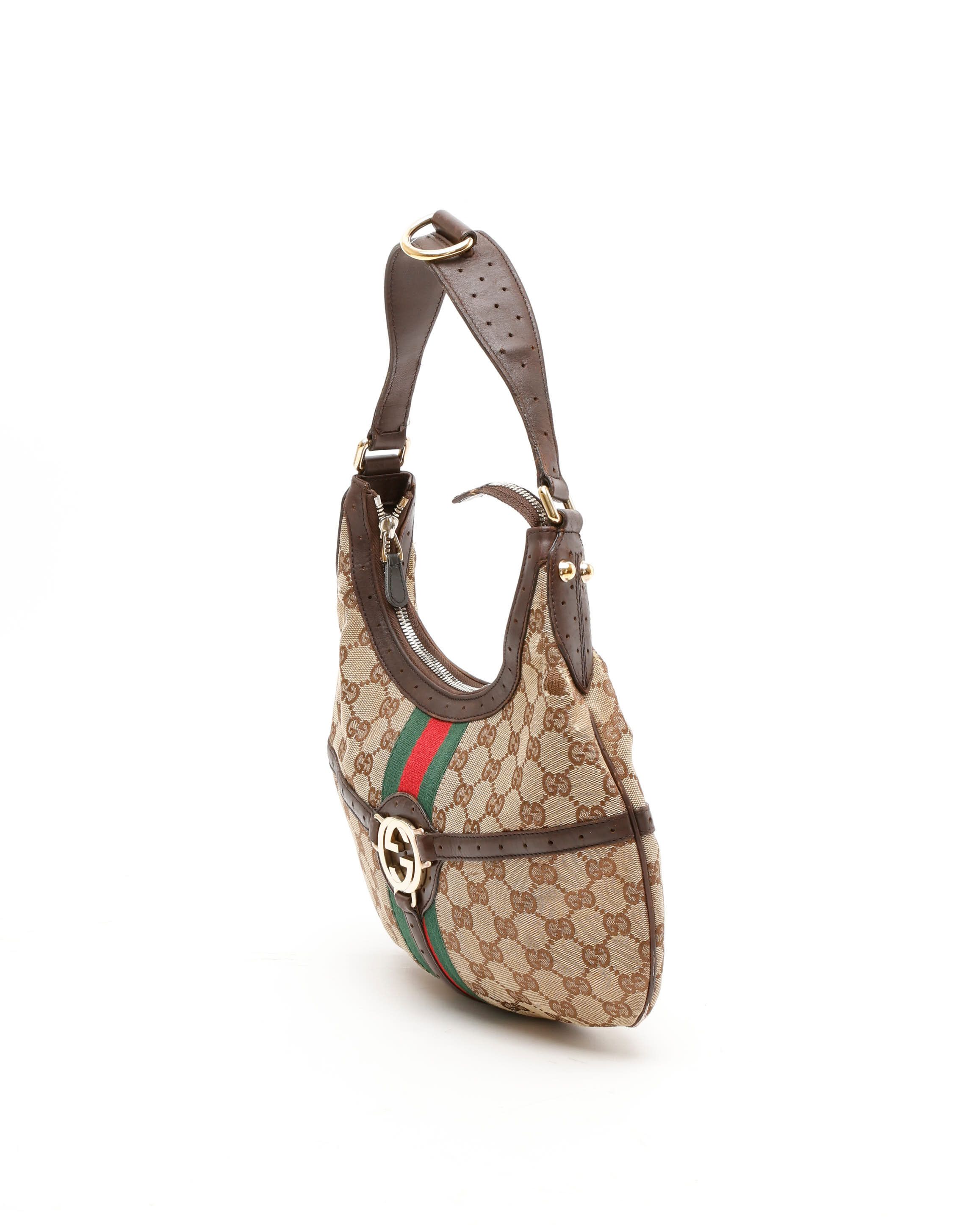 Gucci Gg Sherry Line Bag In Brown