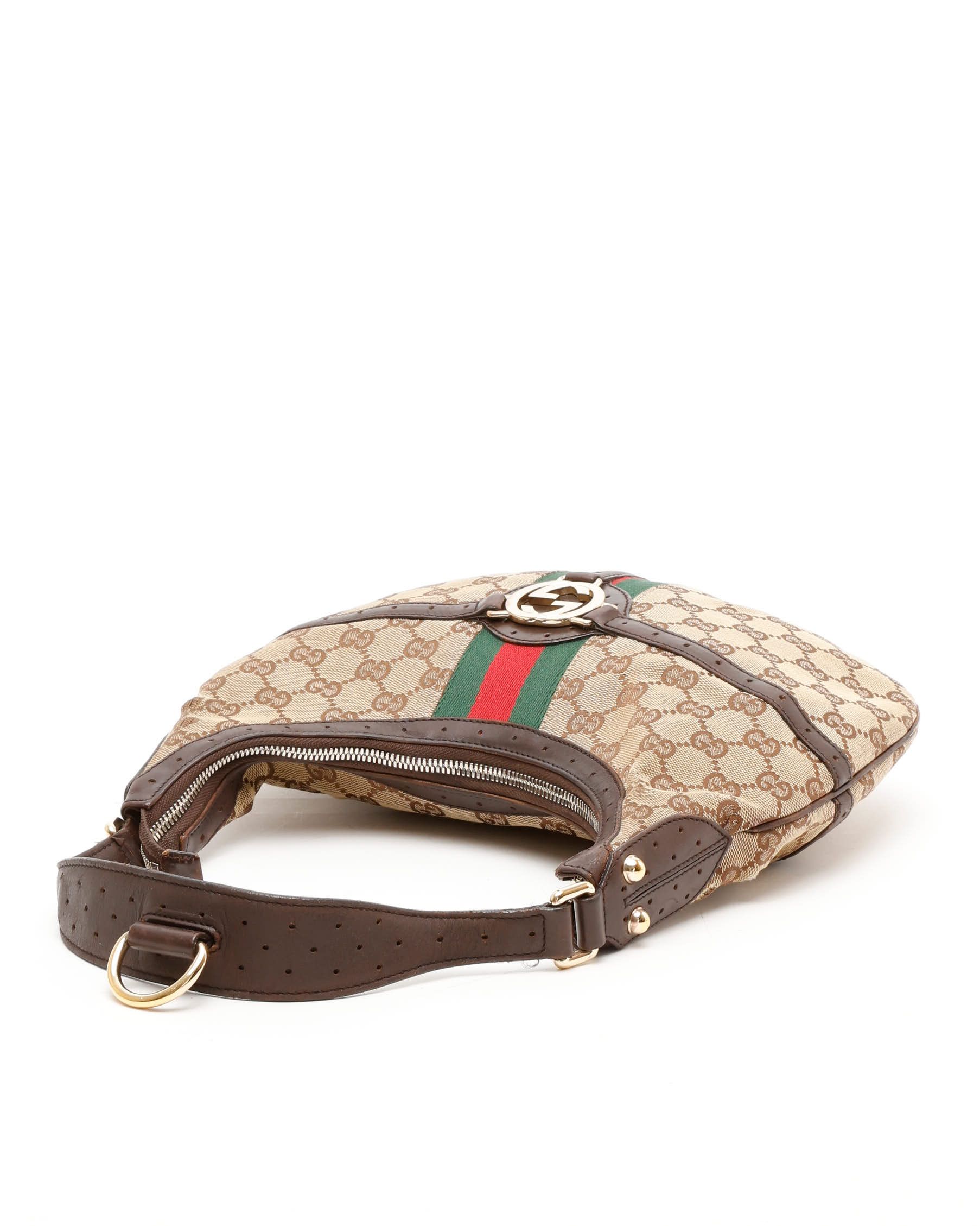 Gucci Gg Sherry Line Bag In Brown