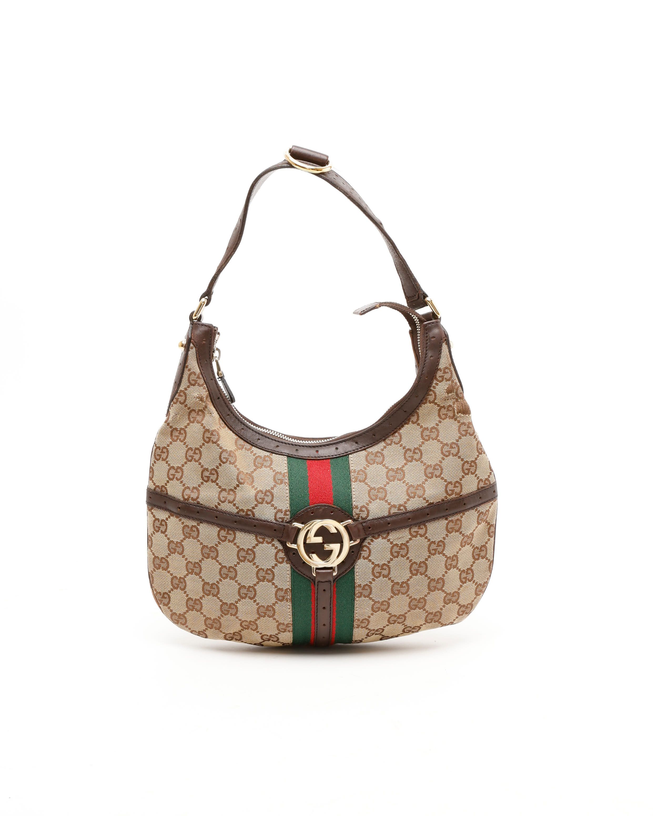 Gucci Gg Sherry Line Bag In Brown