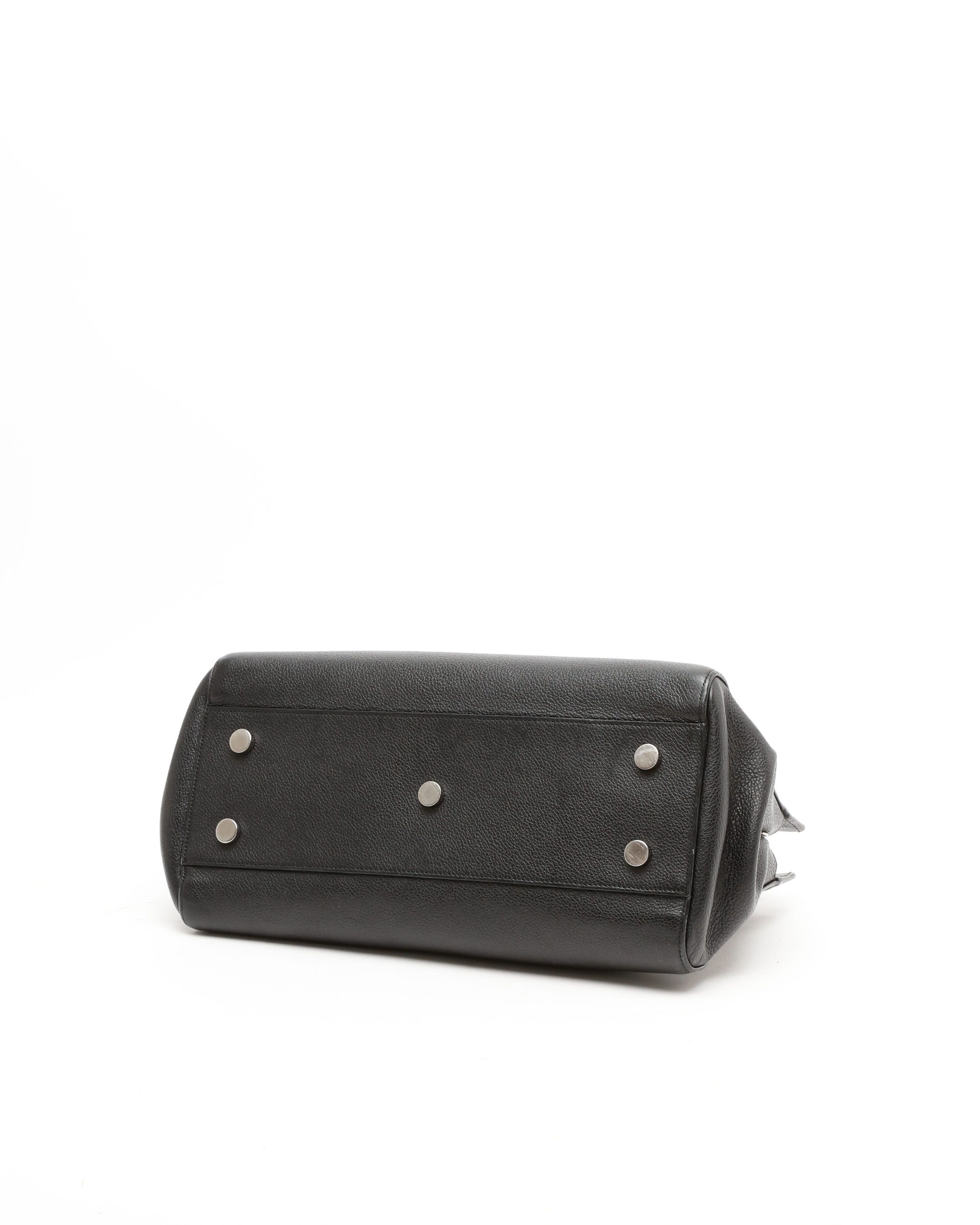 Saint Laurent Medium Cabas Rive Gauche Bag In Black