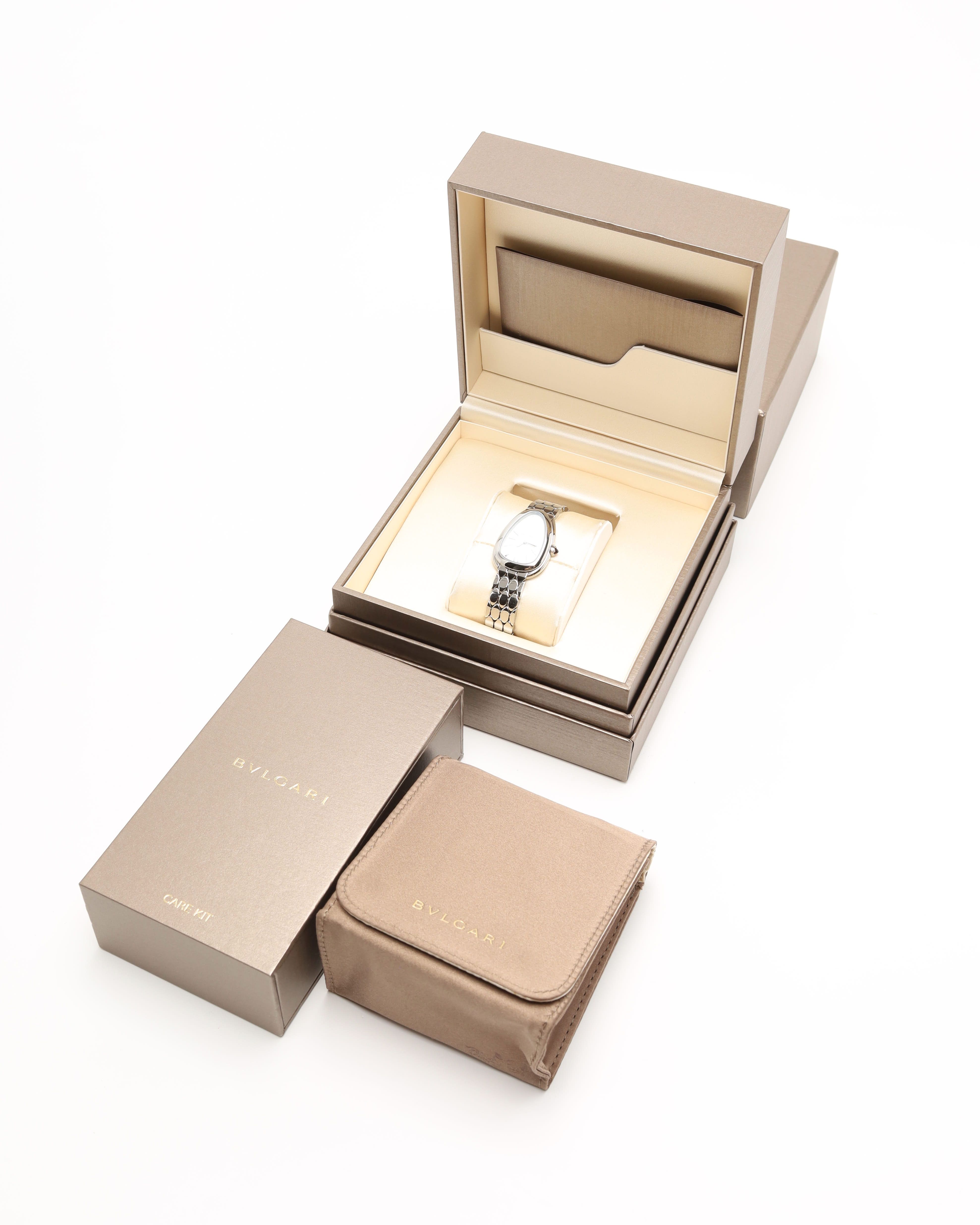 Bvlgari Serpenti Seduttori 33mm Ref 103141 Full Set Mint Condition Watch In Metallic