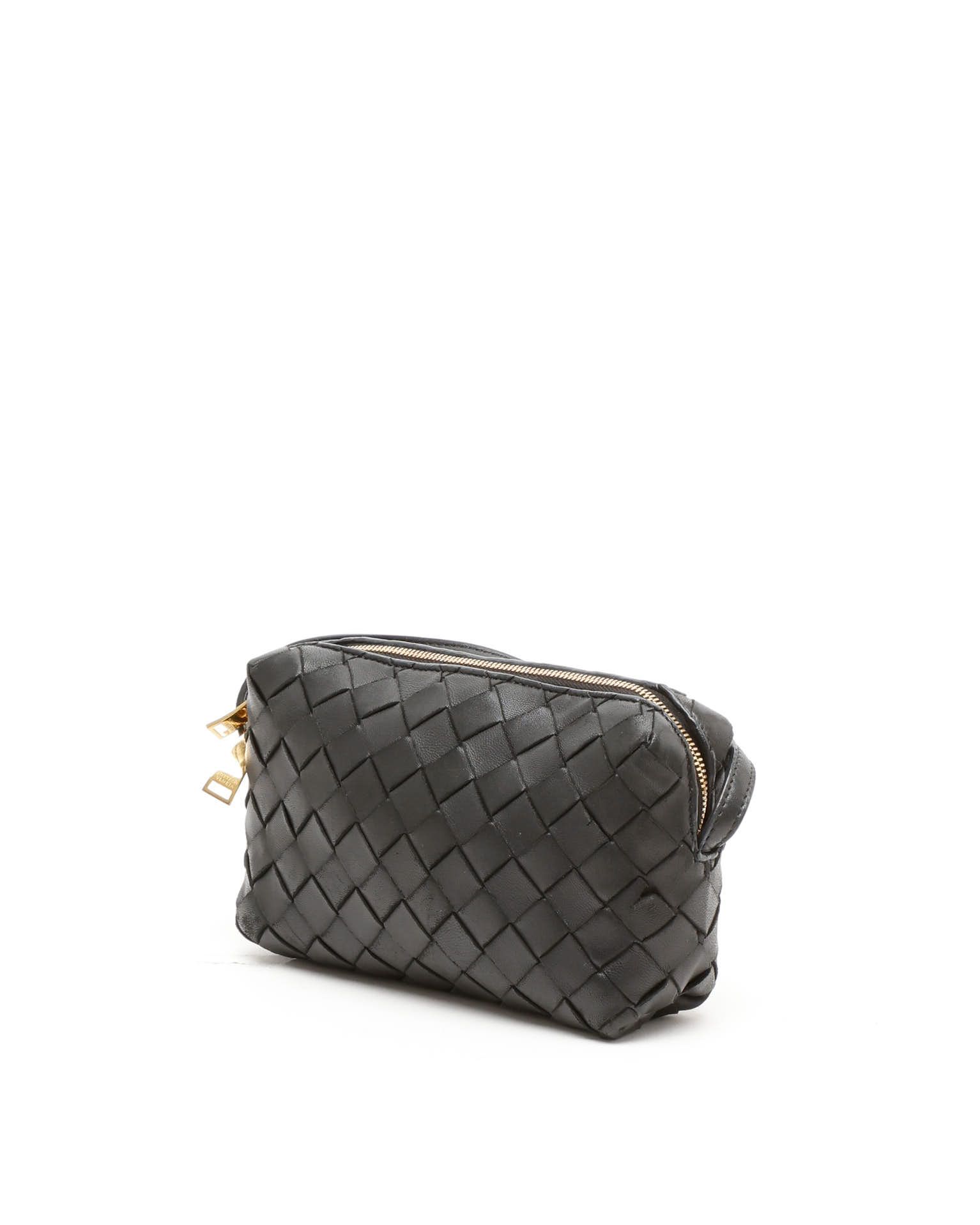 Bottega Veneta Intrecciato Mini Loop Camera Bag In Black