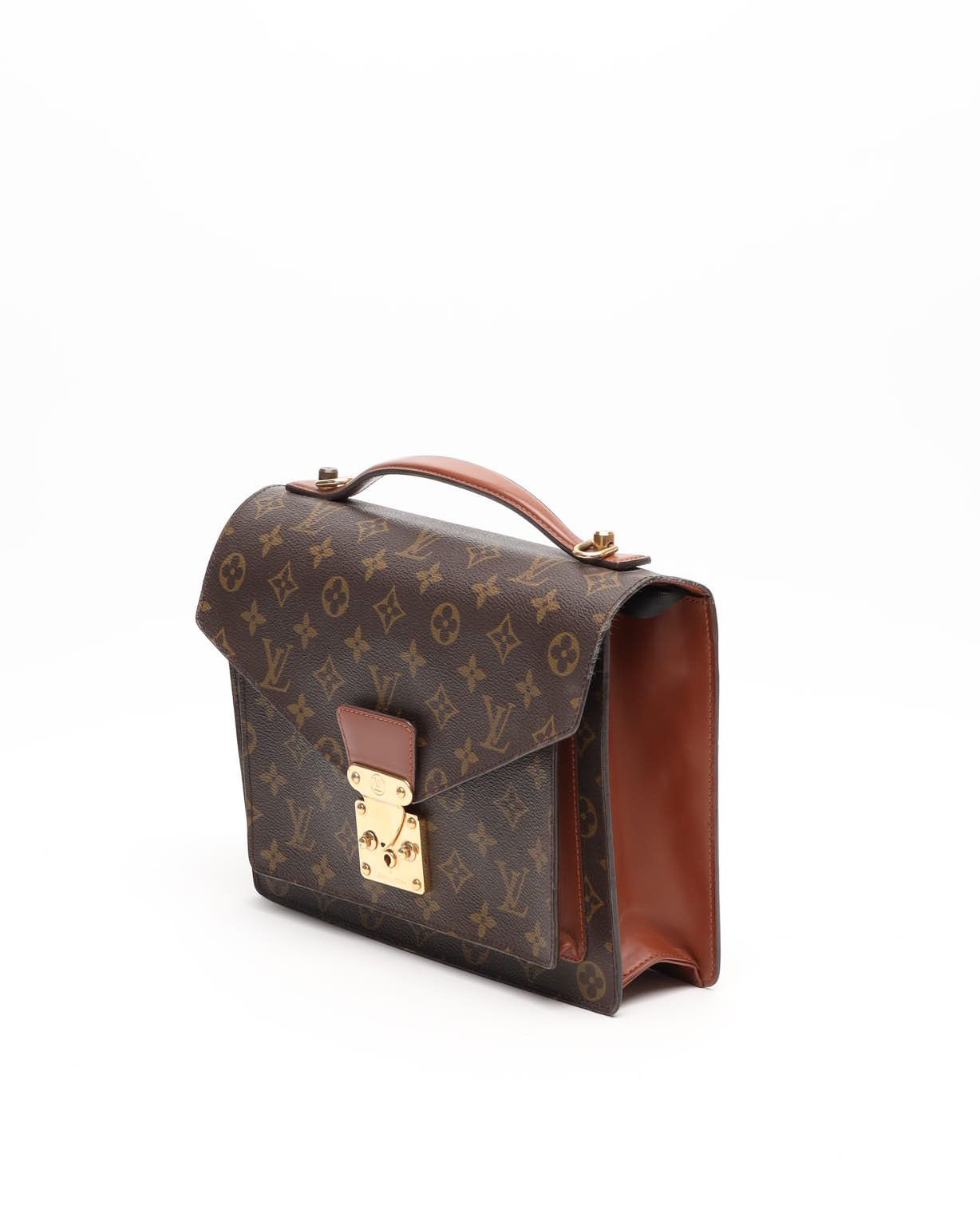 Pre-owned Louis Vuitton Monogram Monceau 28 Bag In Brown