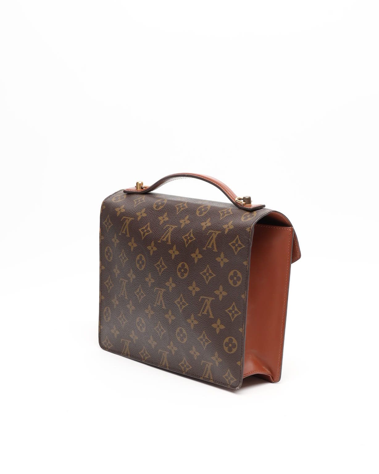 Pre-owned Louis Vuitton Monogram Monceau 28 Bag In Brown